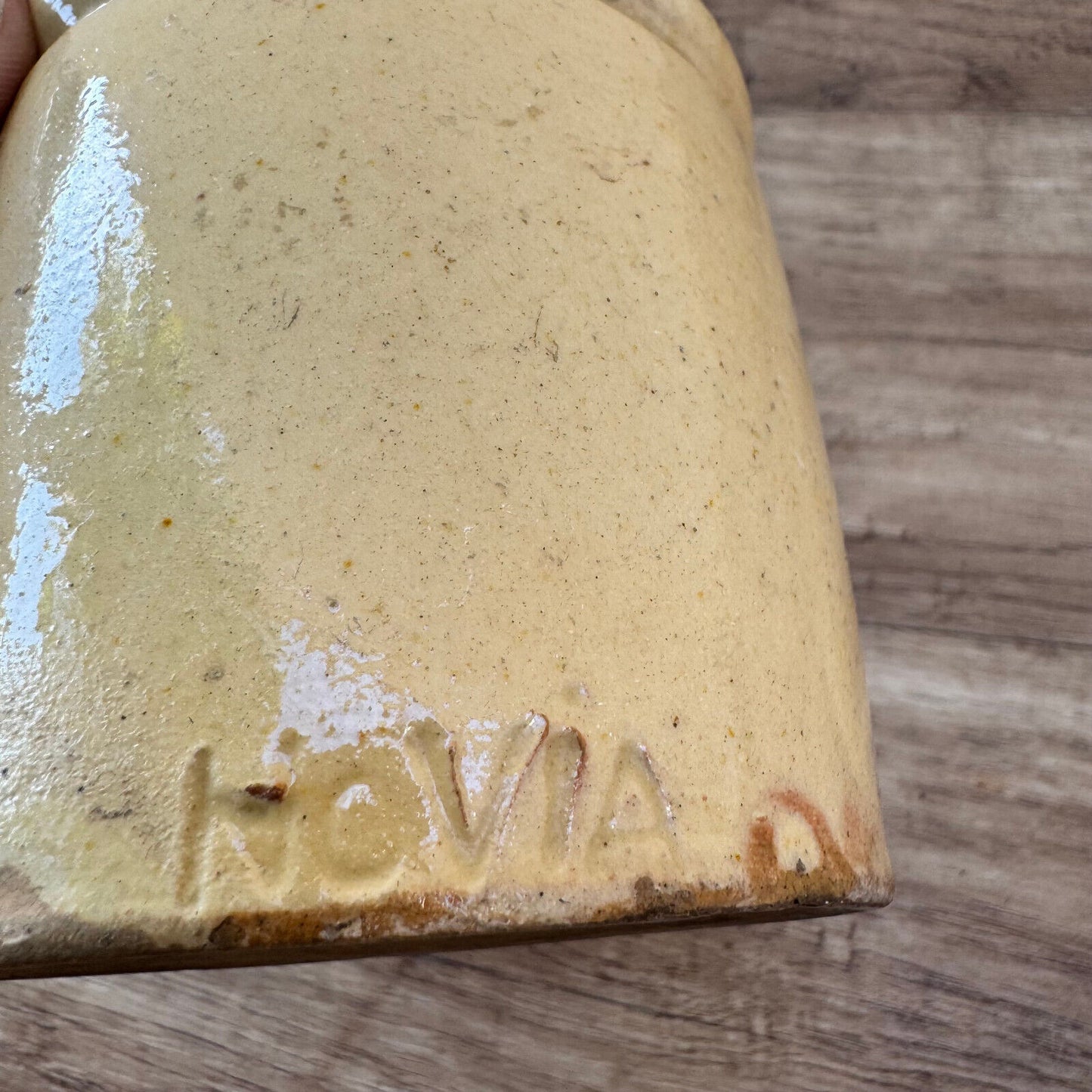 HANDMADE GLAZED YELLOW ANTIQUE FRENCH JAM CONFIT POT TERRACOTTA 0410237 - Fleamarketfrance