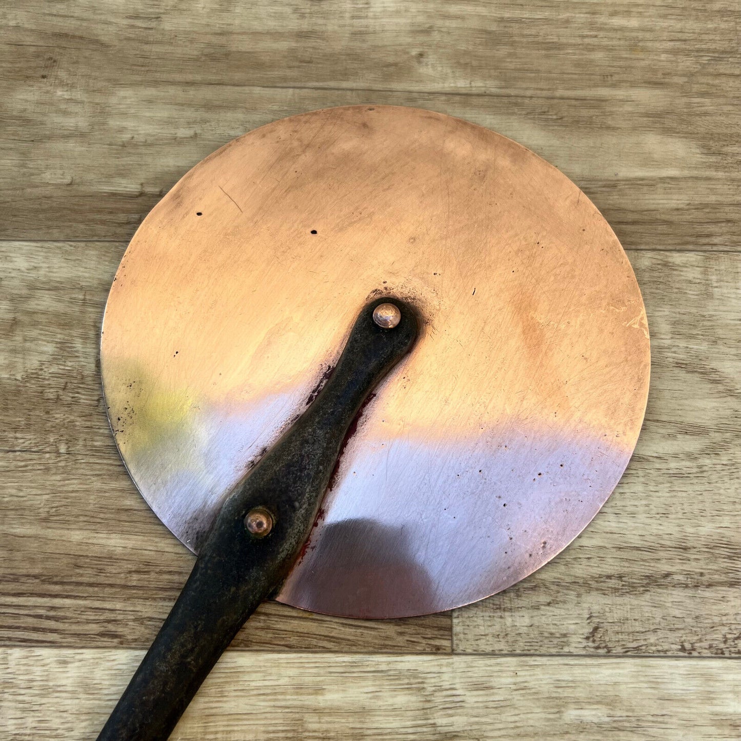 French copper pan lid saucepan cuisine pots cook cast iron 6 3/4" 24112415 - Fleamarketfrance