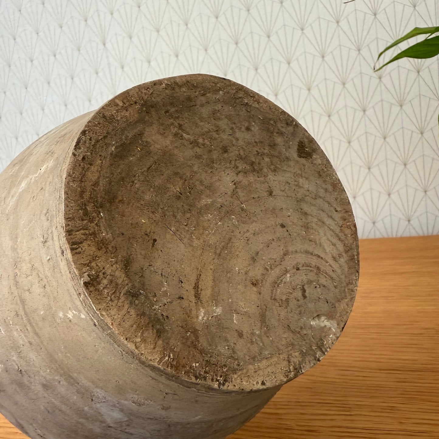 HANDMADE GLAZED ANTIQUE FRENCH STONEWARE JUG PITCHER 23072513