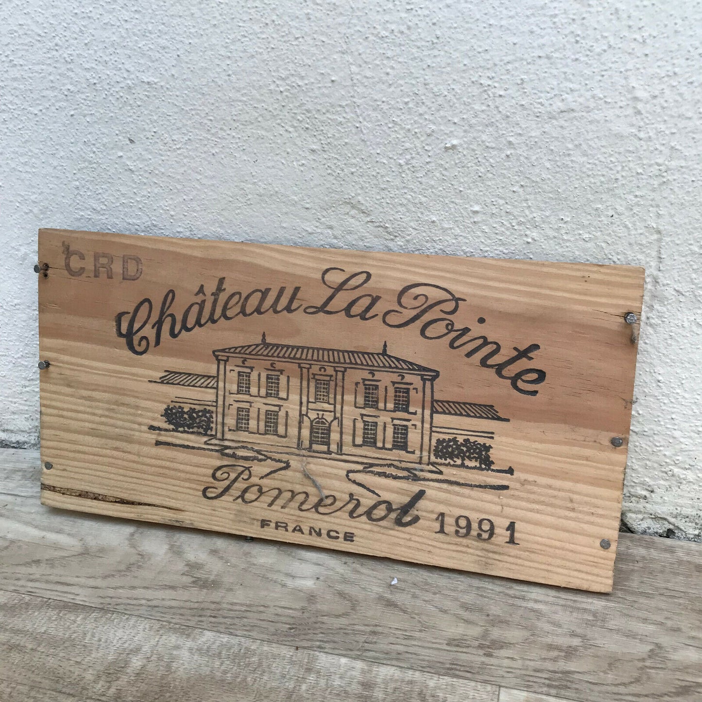 Wine Wood Crate Box Panel Vintage French wall sign LA POINTE POMEROL 08032216 Unbranded