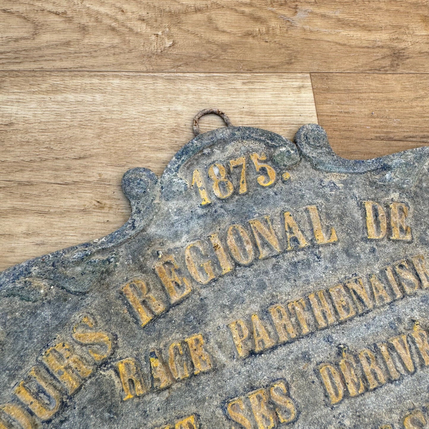 FRENCH VINTAGE AGRICULTURE PLAQUE TROPHY AWARD ANIMALS PRIZE SIGN 1875 2507245 - Fleamarketfrance