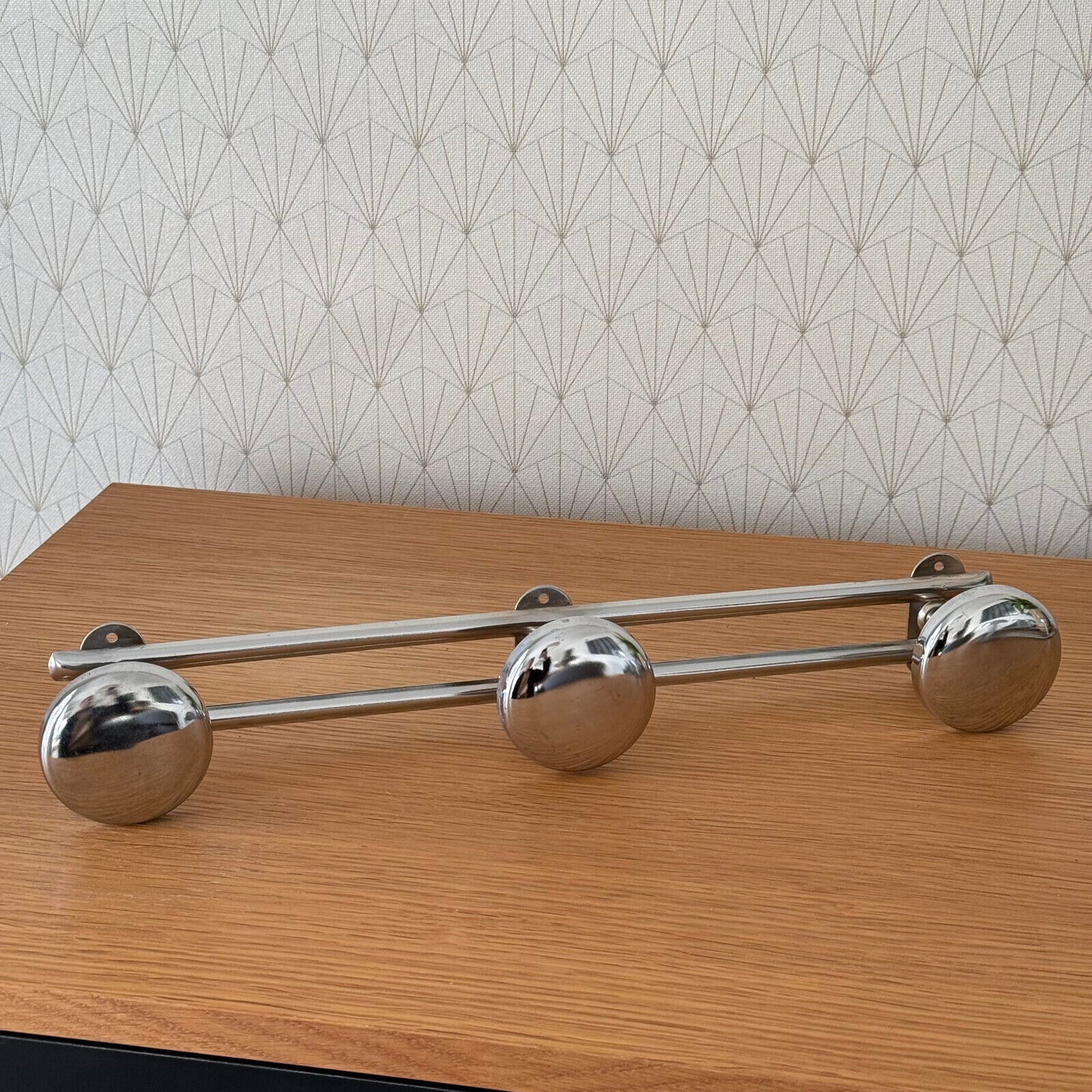 Vintage French Metal 3 Hook Coat Rack/Wall-Mounted Entryway Storage 1102256 Unbranded