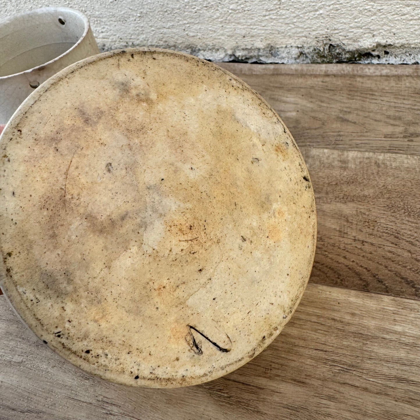 Vintage Antique glazed French Stoneware butter Strainer 06022417 Unknown