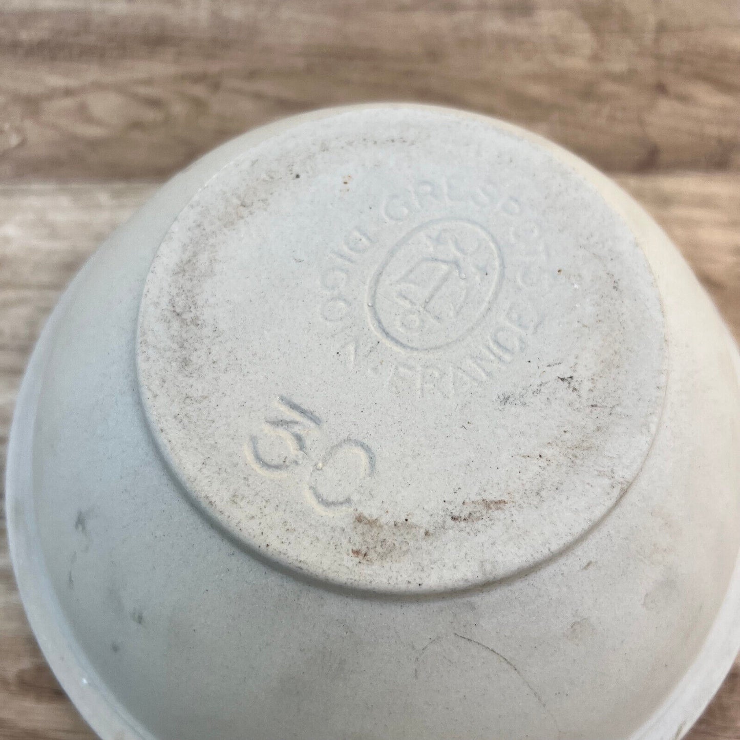 VINTAGE FRENCH STONEWARE SALAD MIXING BOWL TERRINE 8 1/4" 0610247 Fleamarketfrance
