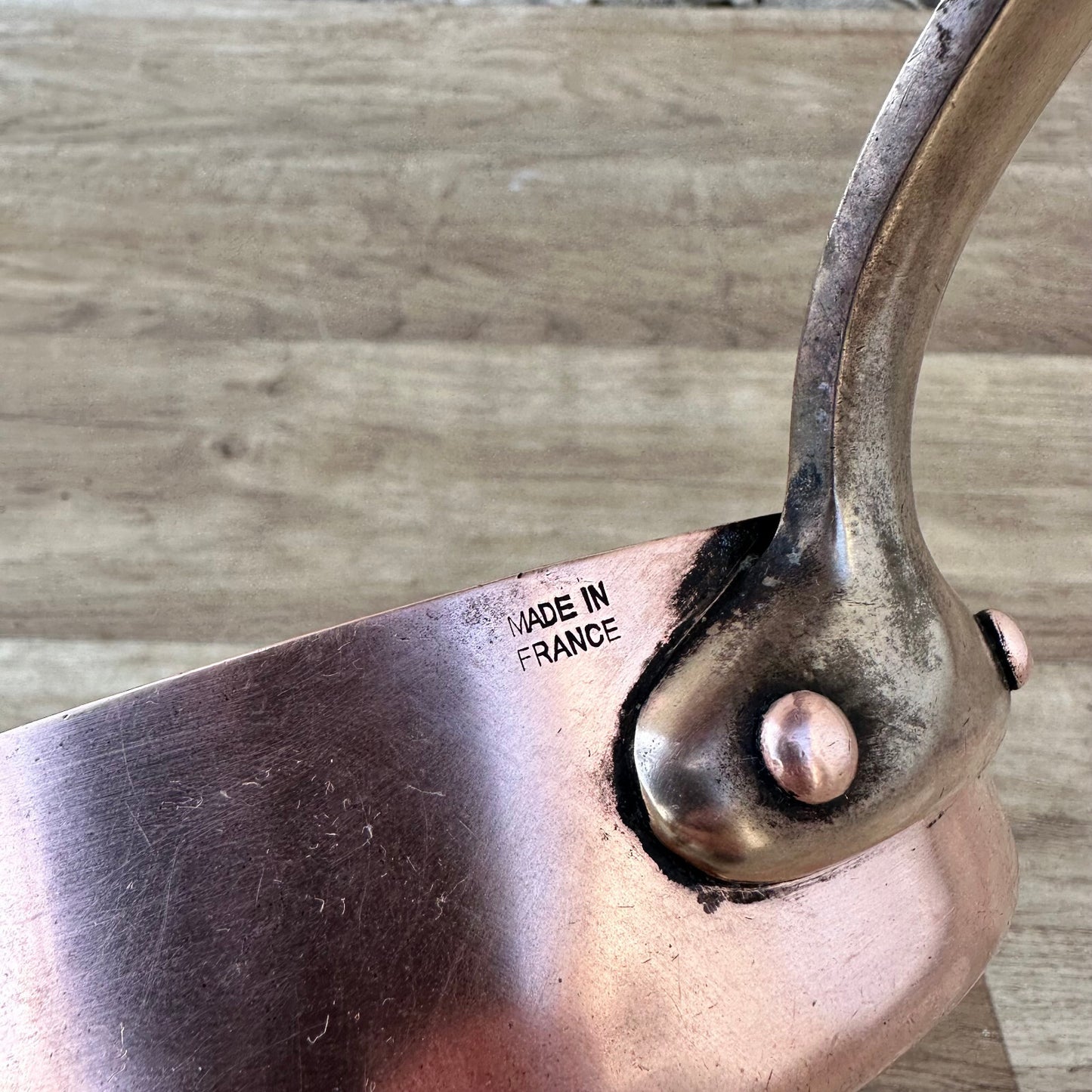 French Copper Sauteuse Pan Vintage Tinned Cookware Made in France 0712232 Unbranded