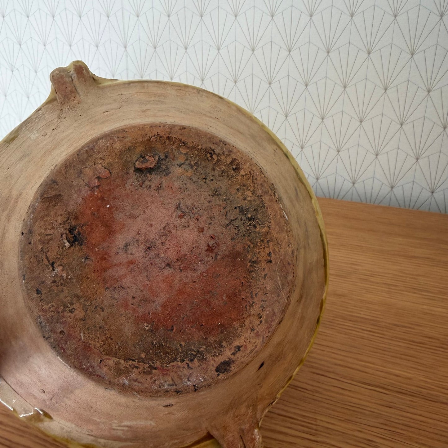 VINTAGE FRENCH GLAZED YELLOW MIXING BOWL TERRINE TIAN 8 1/2" 2210252