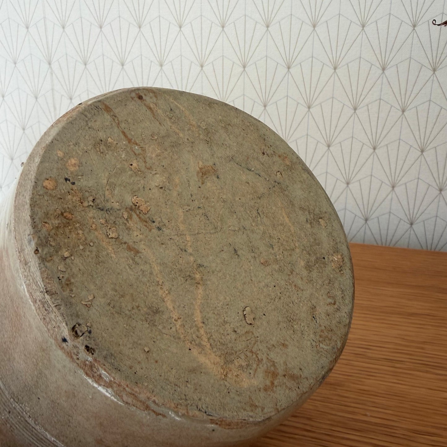 Vintage French Confit Pot Grey Stoneware 2 Handles Pottery 2101265 Unmarked