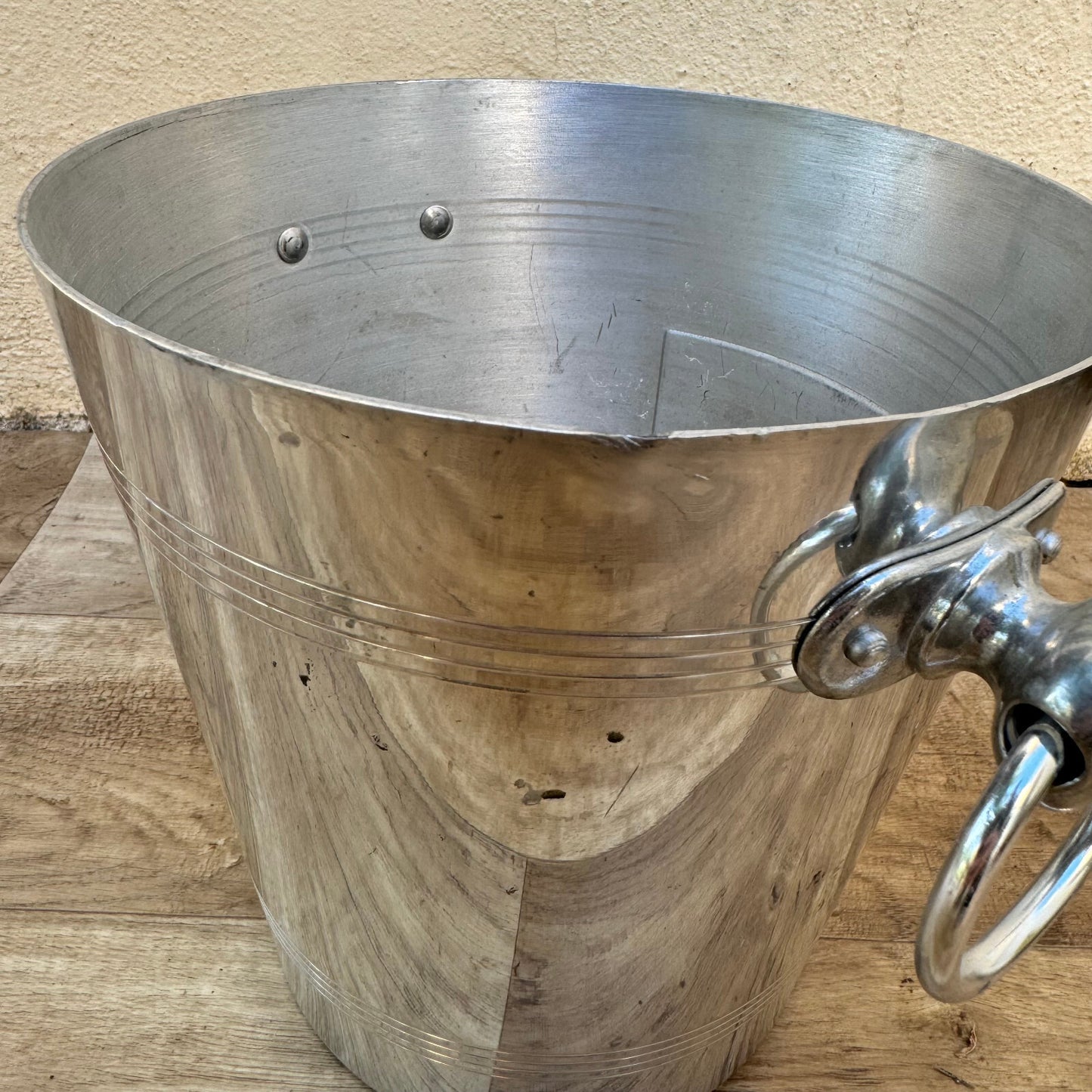 Vintage French Champagne Ice Bucket Henriot Reims Silver Metal 23092425 Henriot