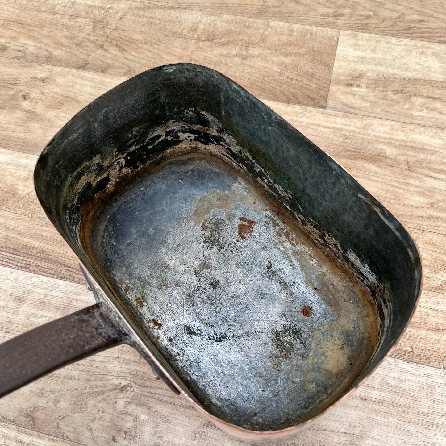 Davetailed French France daubiere rosting pot Vtg Copper Cookware 27052215 - Fleamarketfrance