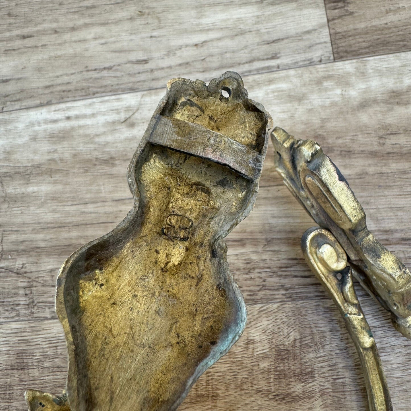 Vintage French Pair of Brass Curtain Tiebacks hooks for Window Drapes 2309241 Fleamarketfrance