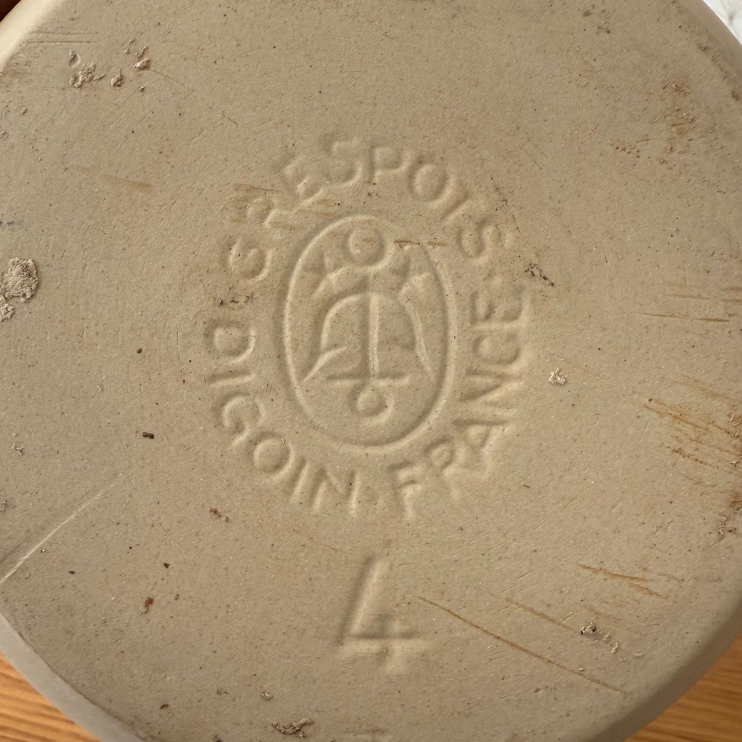 VINTAGE FRENCH STONEWARE SALAD MIXING BOWL TERRINE DIGOIN 8 1/2" 30072510