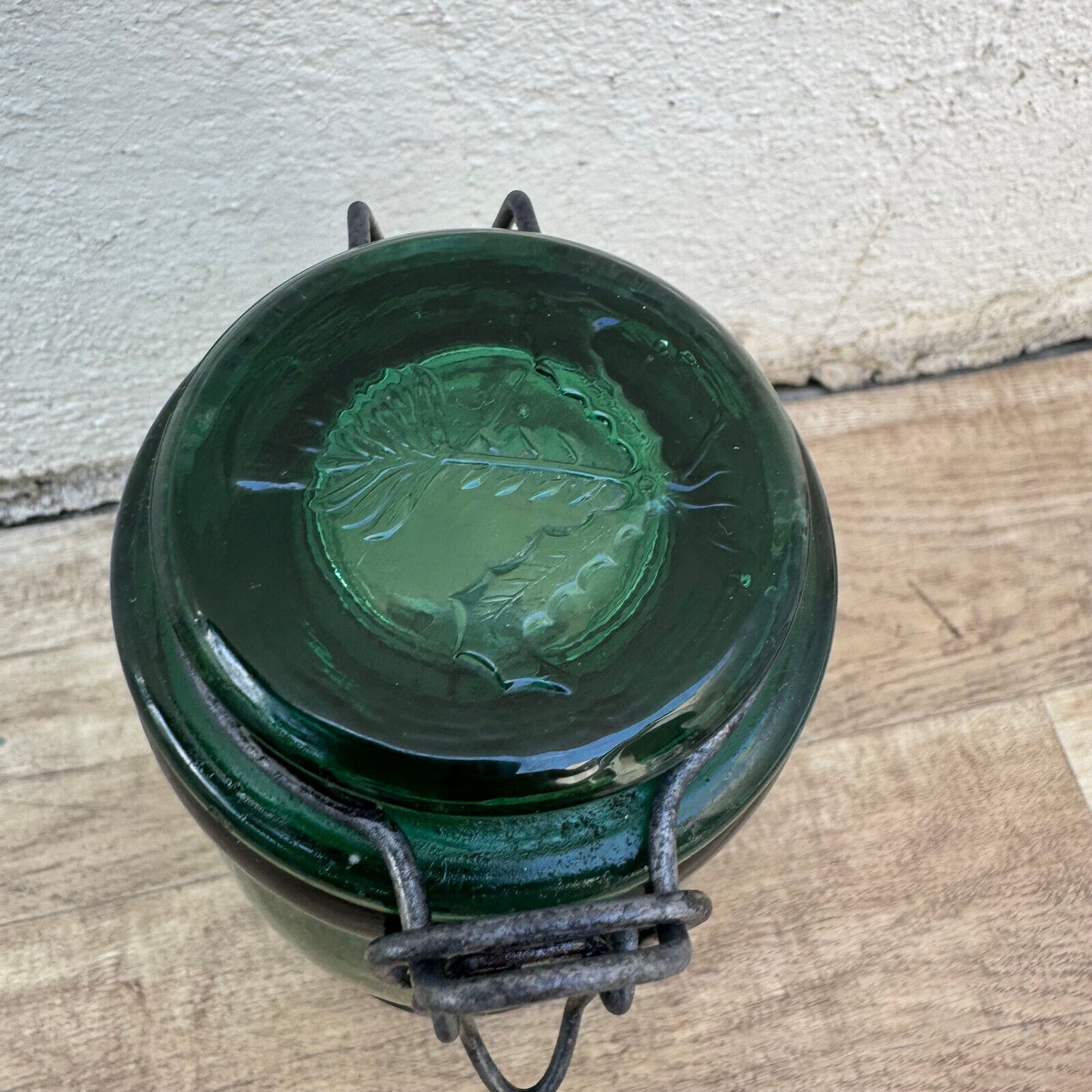 Old bottle preserve La Lorraine jar glass stopper 9" 30062410 Fleamarketfrance