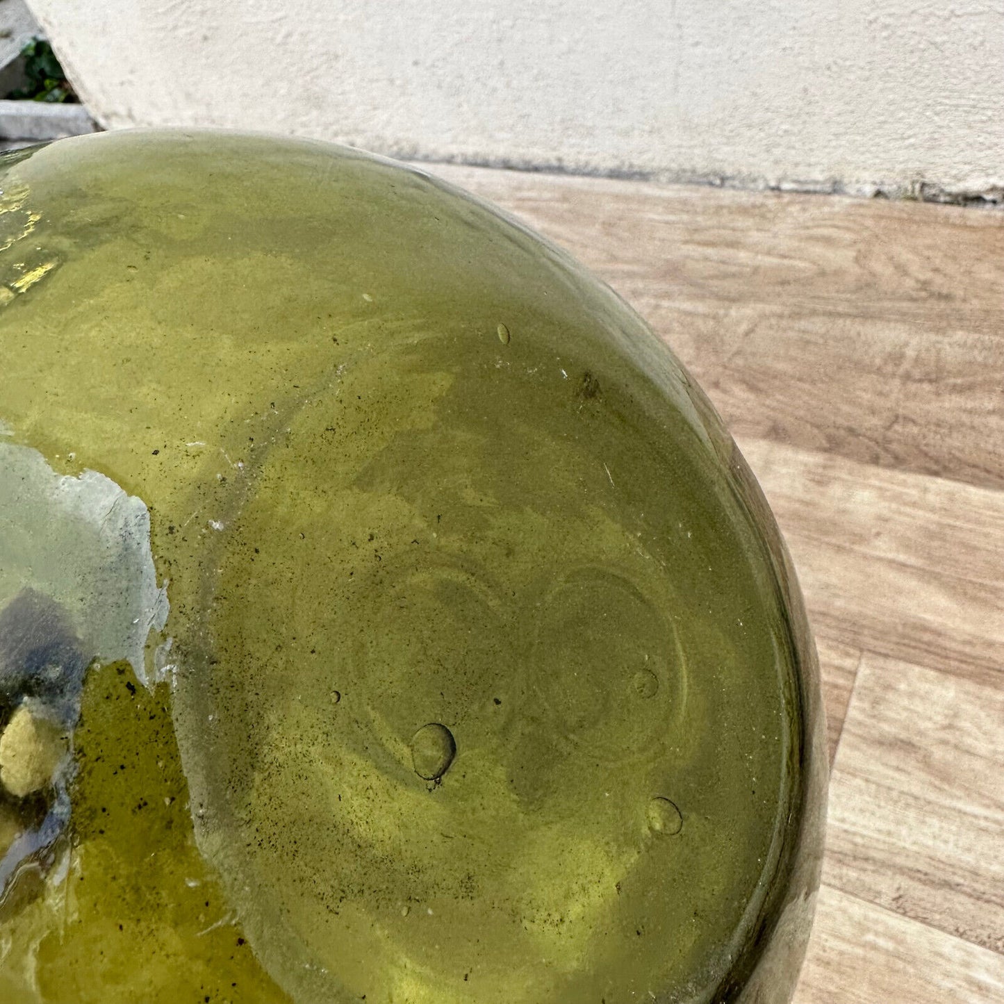 French Green Dame Jeanne Demi John Carboy Bottle bonbonne BLOWN 13 3/4" 1805231 Fleamarketfrance