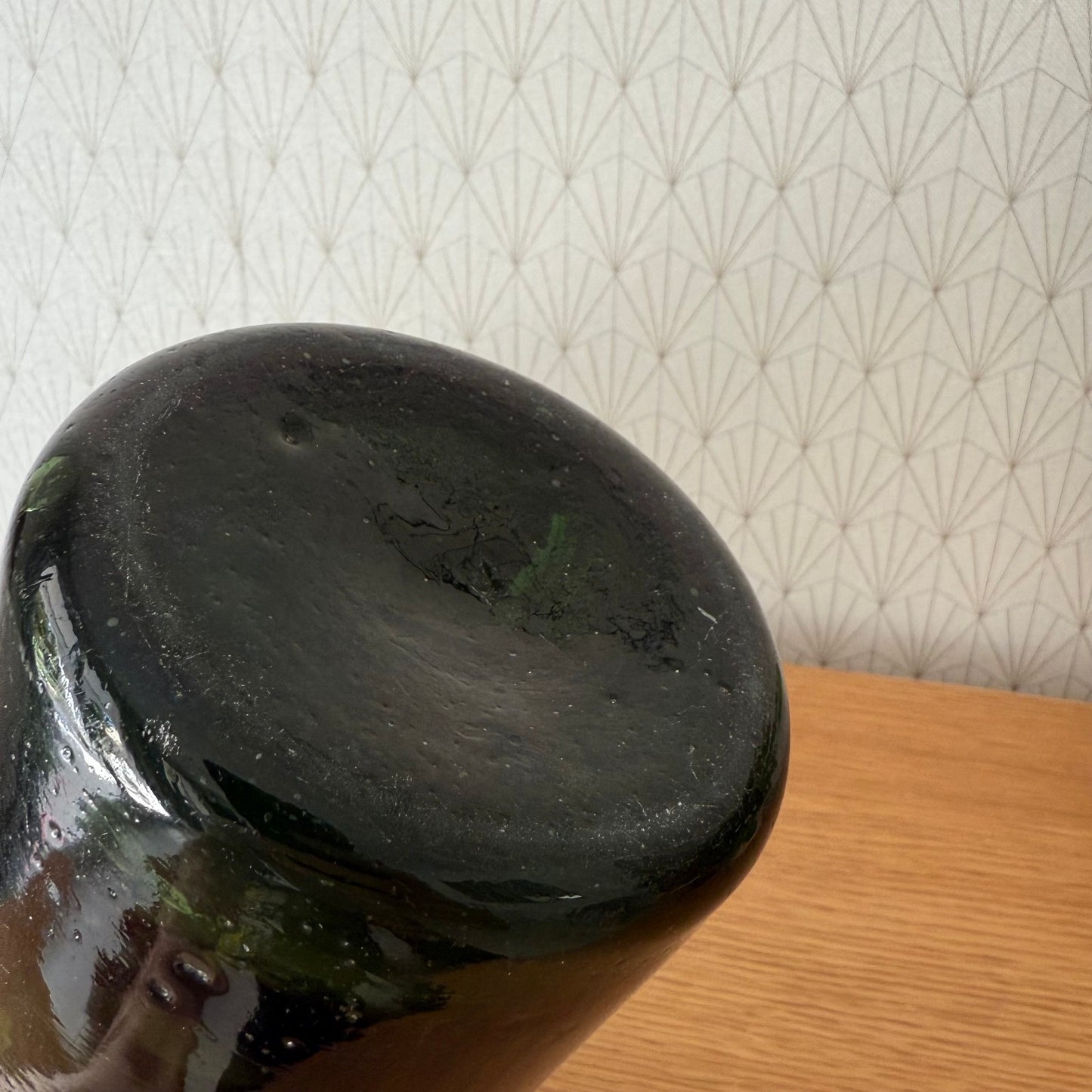 Antique French Hand Blown Green Glass Pickling Truffle Bocal Jar 10 1/2"08092513