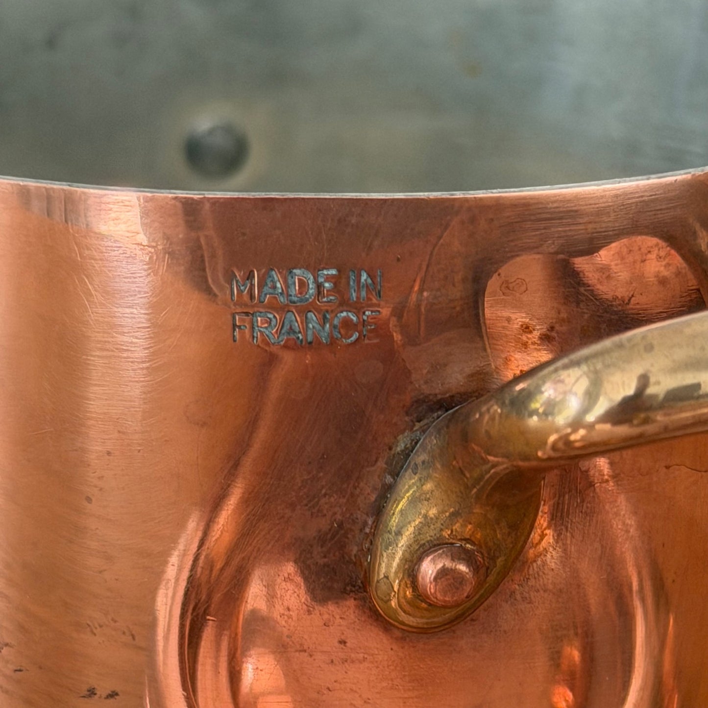 Set of 2 Made in France French stock pots Copper Cookware Villedieu 0910253