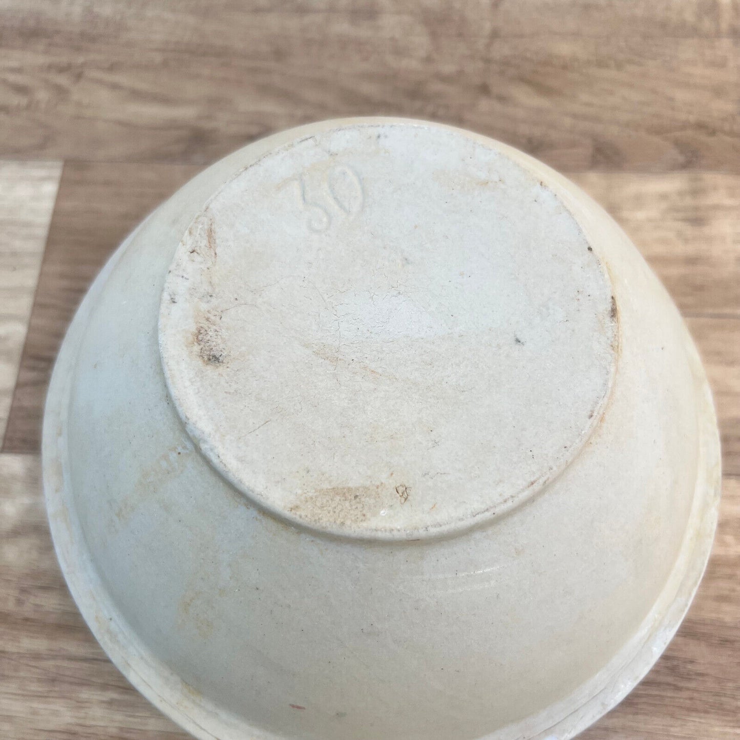 VINTAGE FRENCH STONEWARE SALAD MIXING BOWL TERRINE 8 1/4" 0610248 Fleamarketfrance