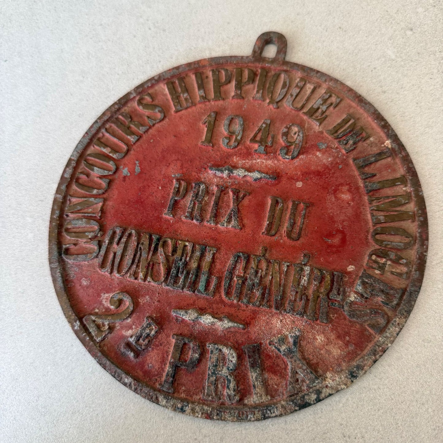 French Agricultural Medal 1949 Maubeuge Hippique Prize Trophy Vintage 08022614 Fleamarketfrance