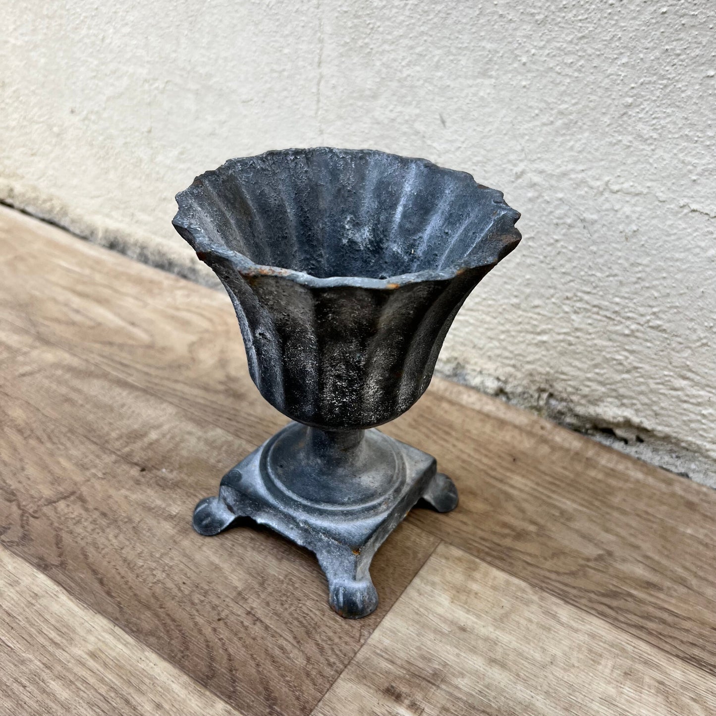 French Cast Iron Garden Urn Vintage Planter Pedestal Base 20082220 Fleamarketfrance