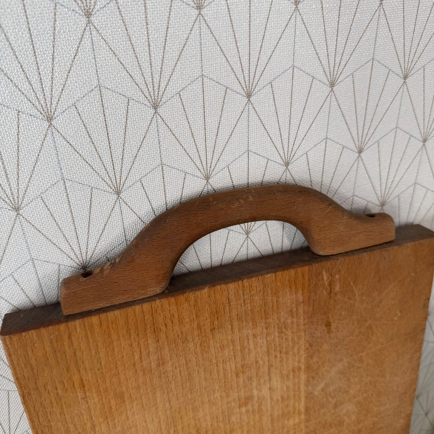 French Vintage Wooden Cutting Board with Handle Kitchen Bread 01072617 Unbranded