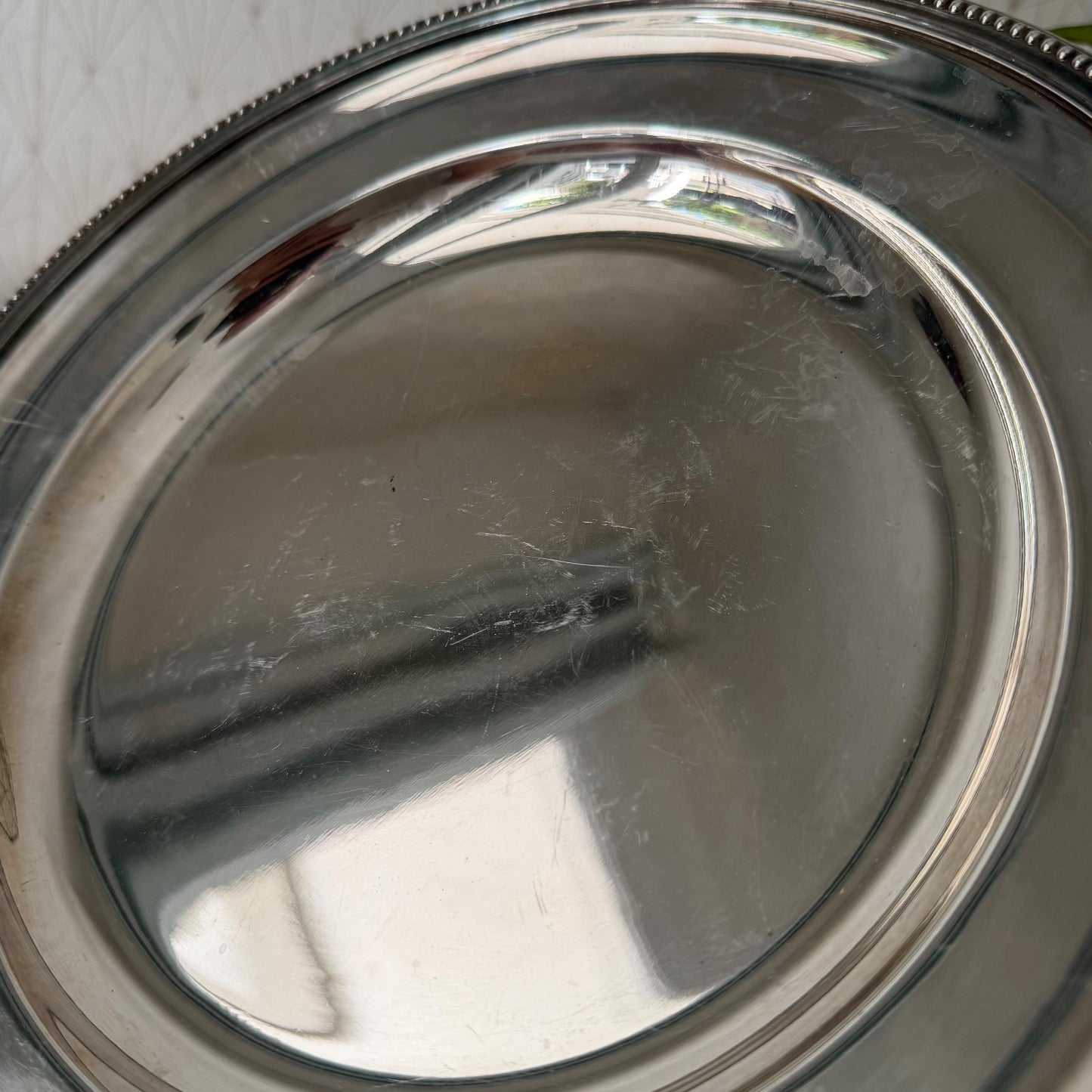Christofle Gallia Silverplate Pearl French Round Serving Tray 26072611 ercuis