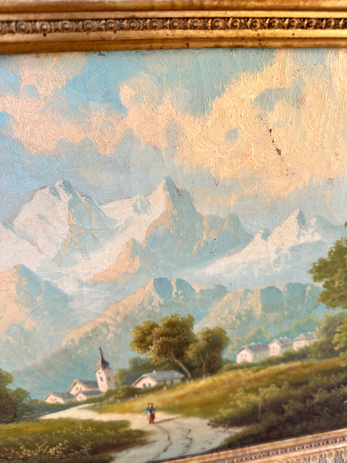 FRENCH Antique landscape STILL LIFE Old PAINTING signed and framed 11082317 - Fleamarketfrance