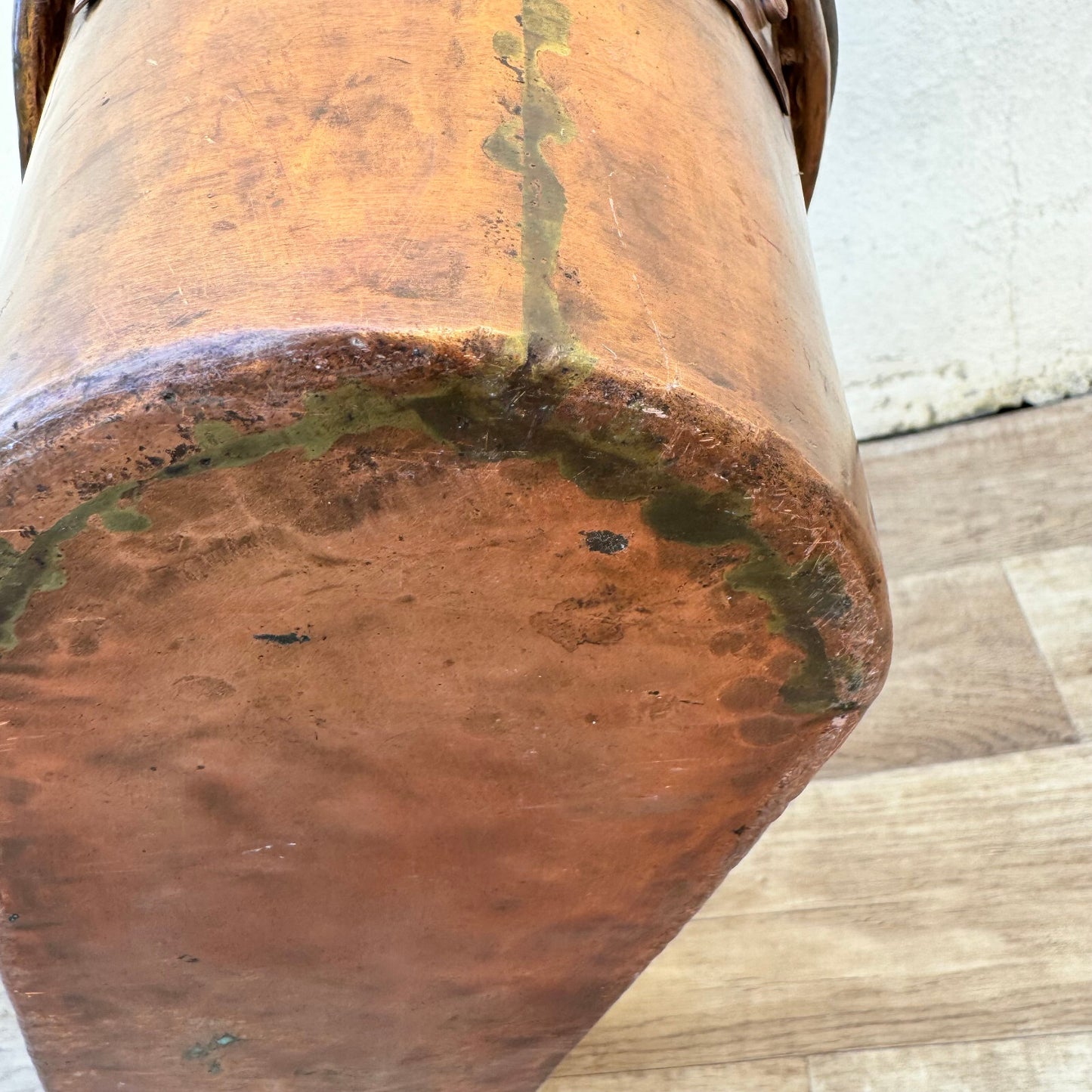 French Copper Fish Kettle Fleur de Lis Antique Poacher Planter 1404241 Villedieu