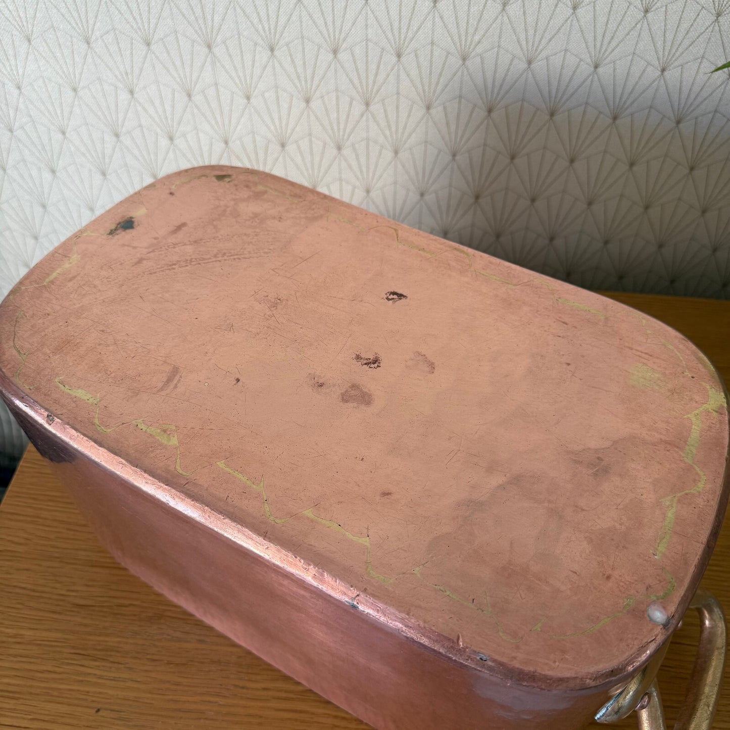 Antique ALTIER dovetailed Daubiere French stock pot Copper Cookware 15" 1904259