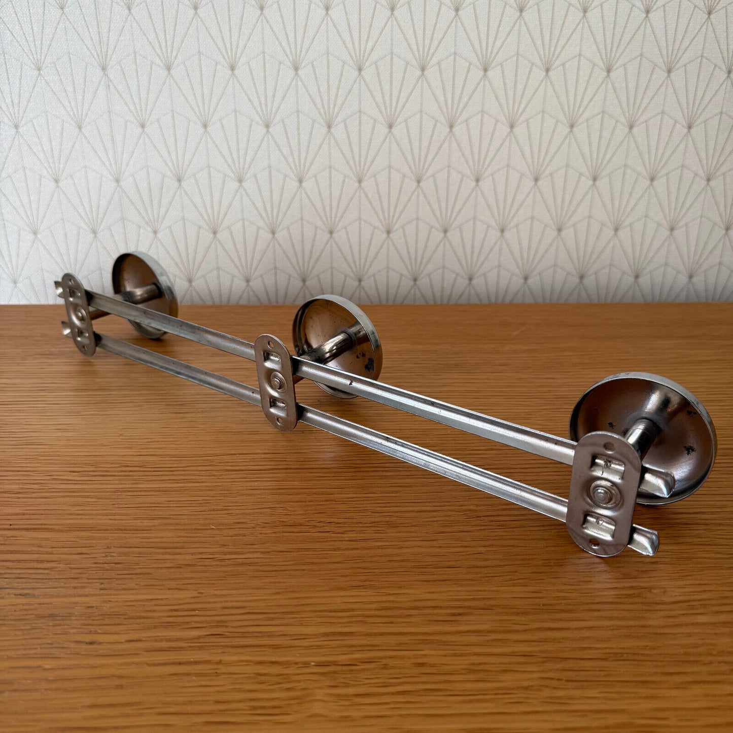 Vintage French Metal 3 Hook Coat Rack/Wall-Mounted Entryway Storage 1102251 Unbranded