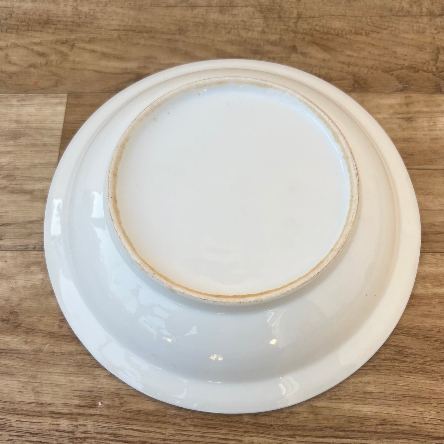 Vintage French Ironstone Bowl White Farmhouse Fruit Serving Dish 2609229 Unmarked