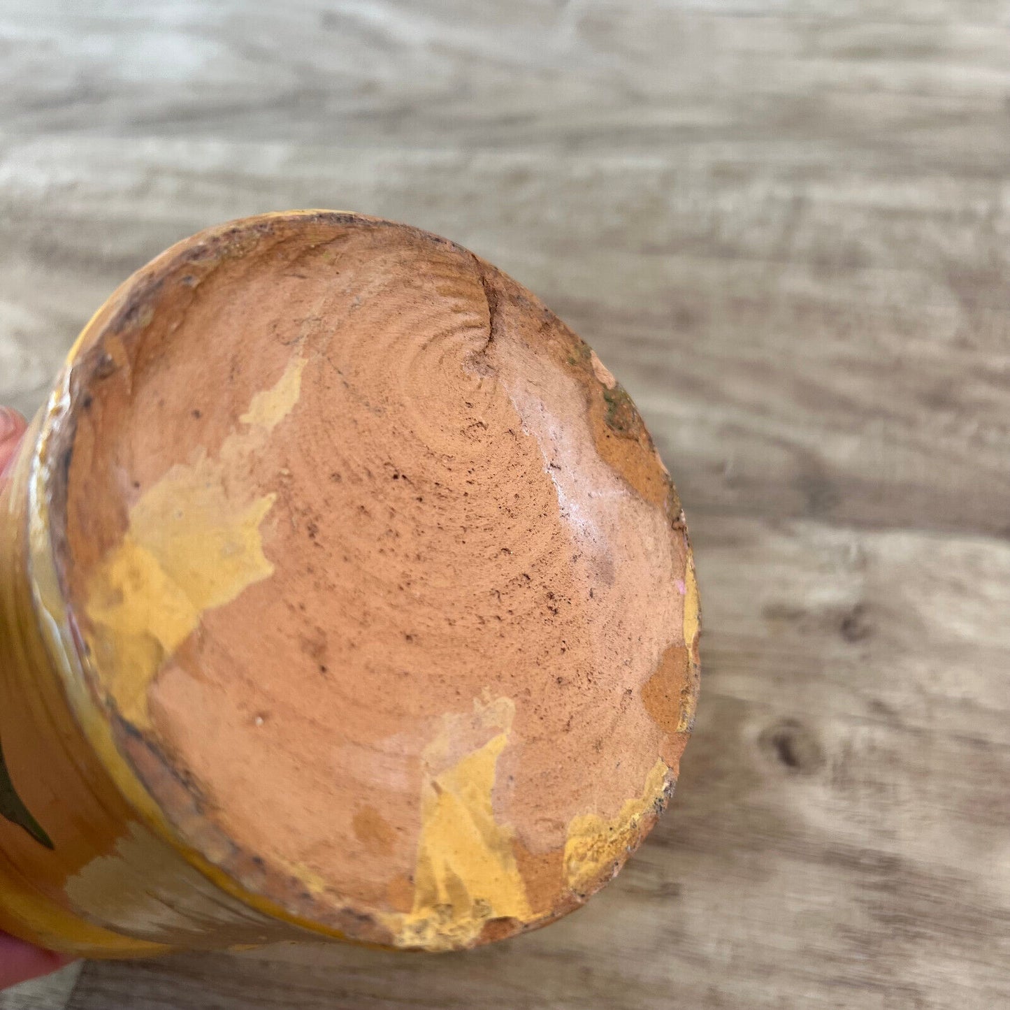 HANDMADE GLAZED YELLOW ANTIQUE FRENCH CONFIT JAM POT TERRACOTTA Savoie 29052411 - Fleamarketfrance