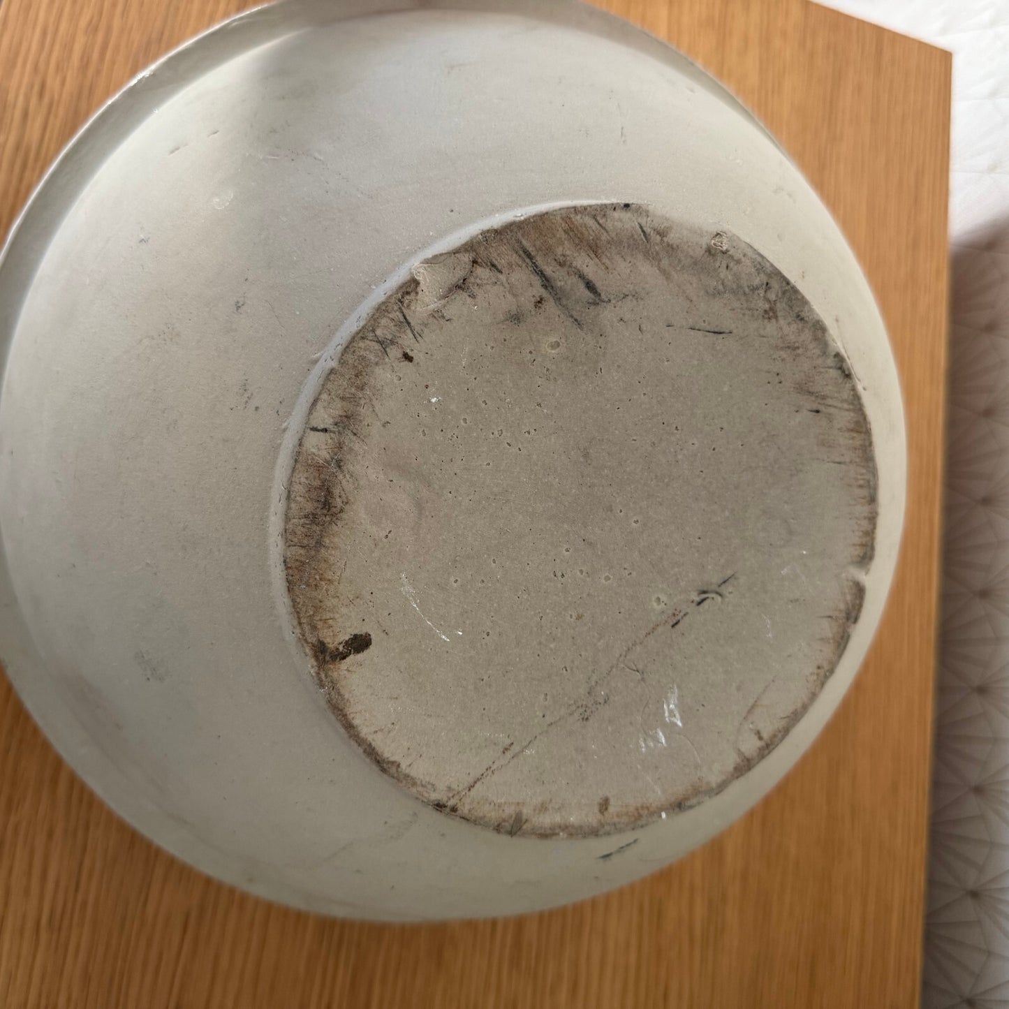 VINTAGE FRENCH STONEWARE SALAD MIXING BOWL TERRINE 13" 1904255