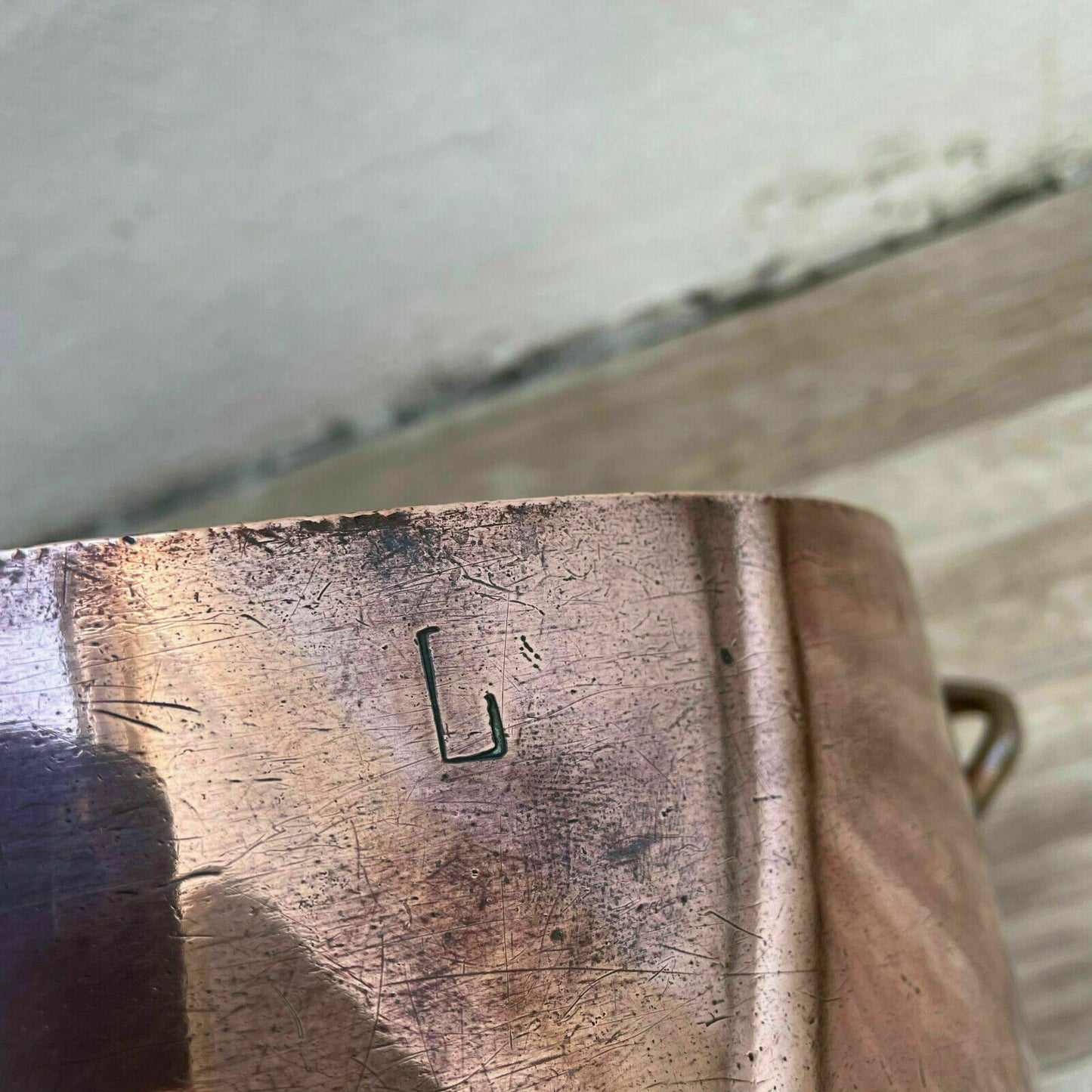 French stock pot antique dovetailed Copper Cookware 12 1/2" 1110219 - Fleamarketfrance