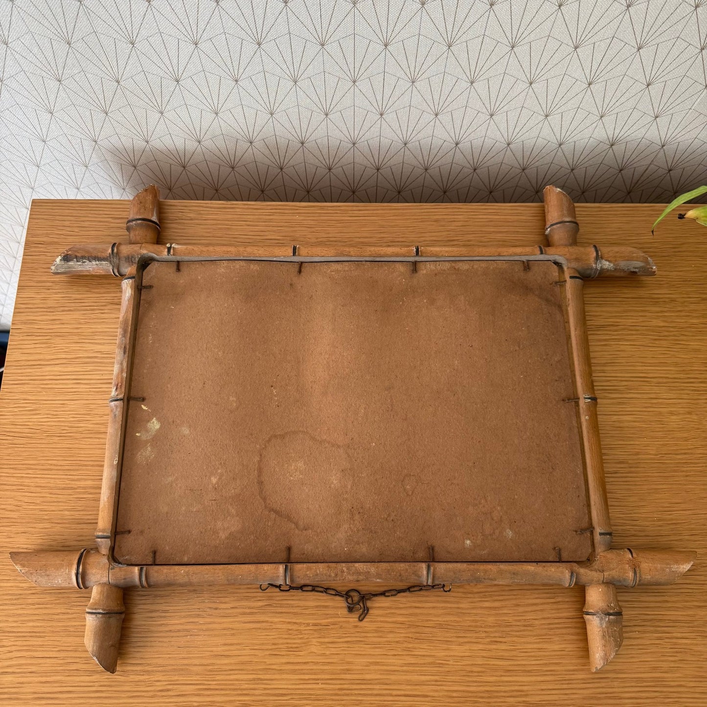 Vintage French wood faux bamboo WALL-HANGING MIRROR 03072514