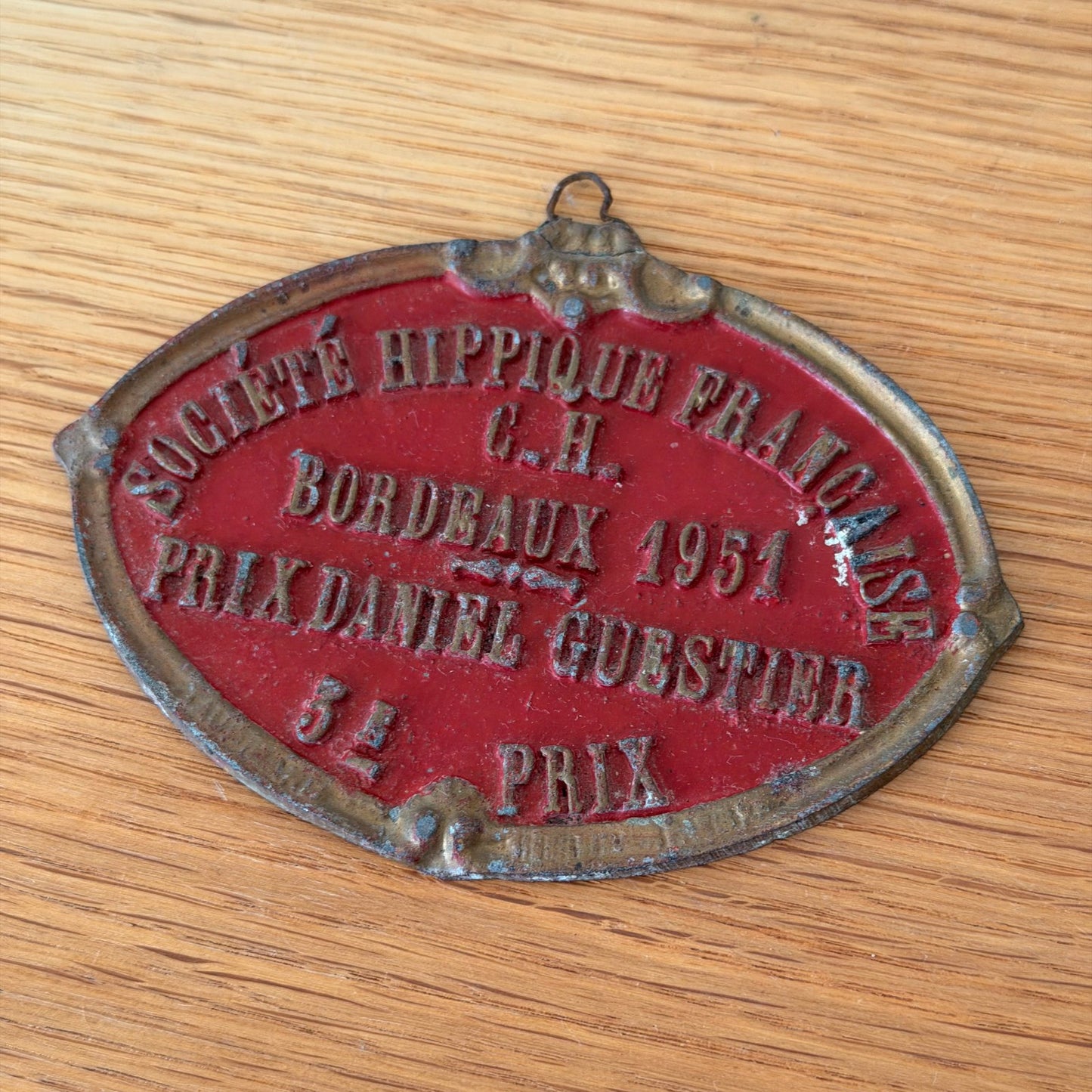 French Vintage Horse Show Medal Trophy Plaque 1951 Bordeaux 1212256 Fleamarketfrance : French vintage and antique decor