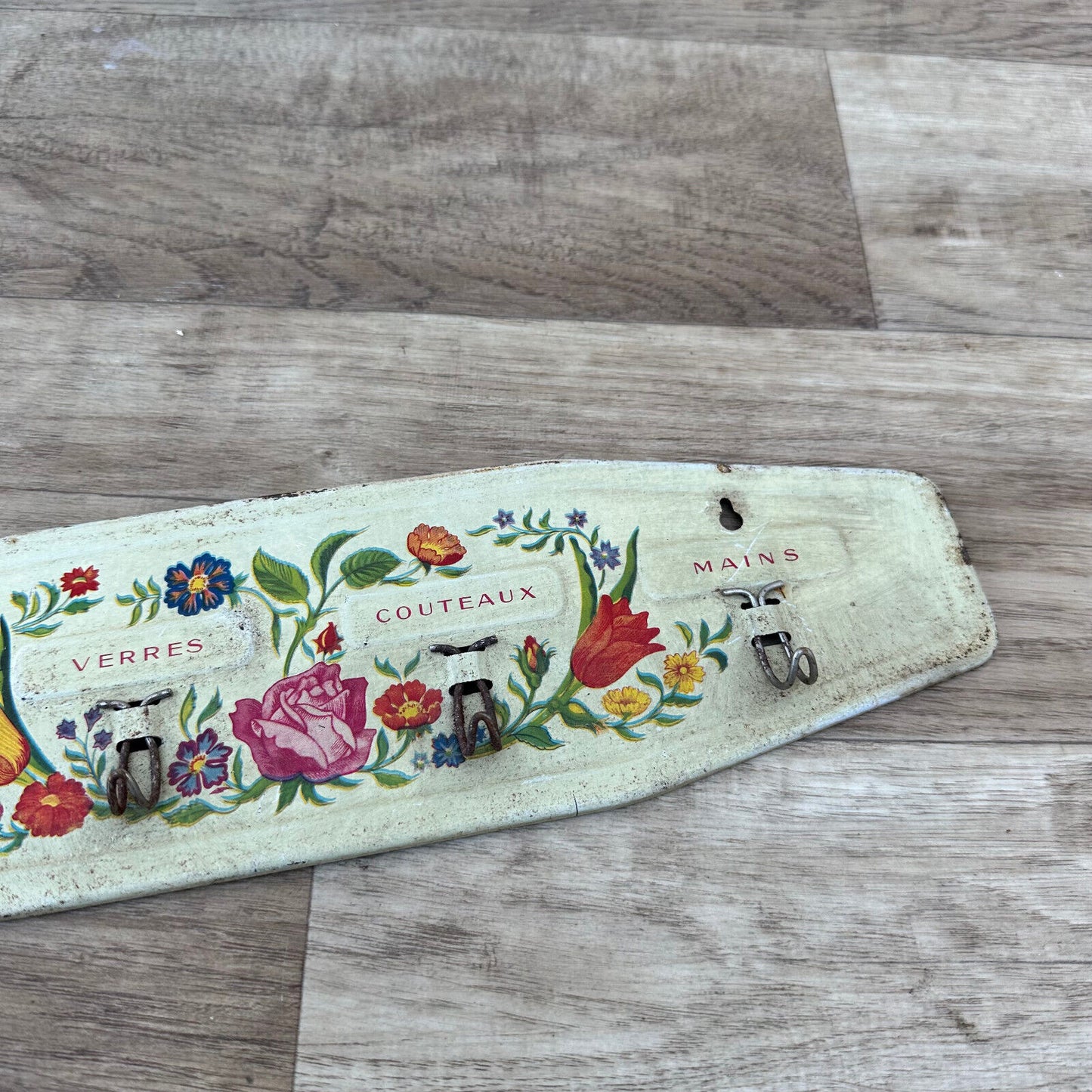 vintage french metal towel cloth rack dishcloth hanger 1206234 Unbranded