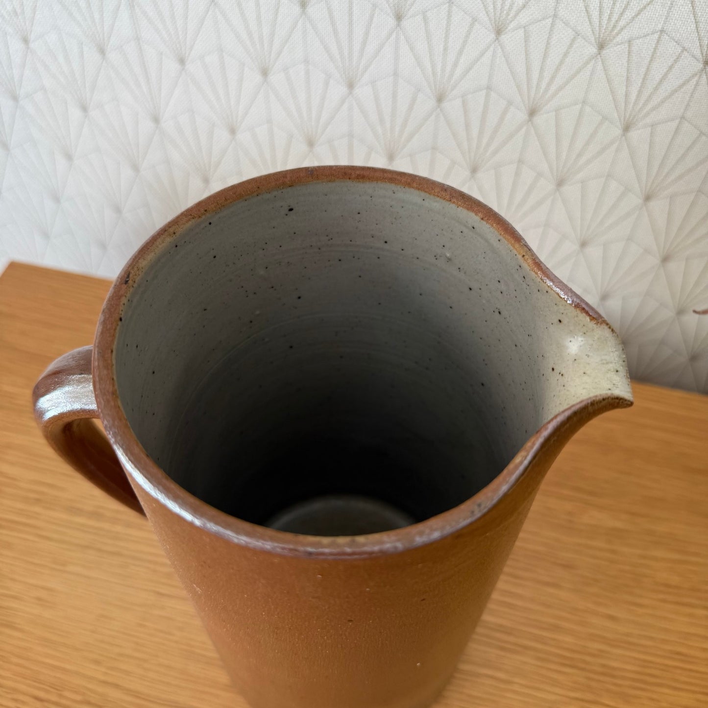 French VINTAGE STONEWARE brown pitcher 2608254