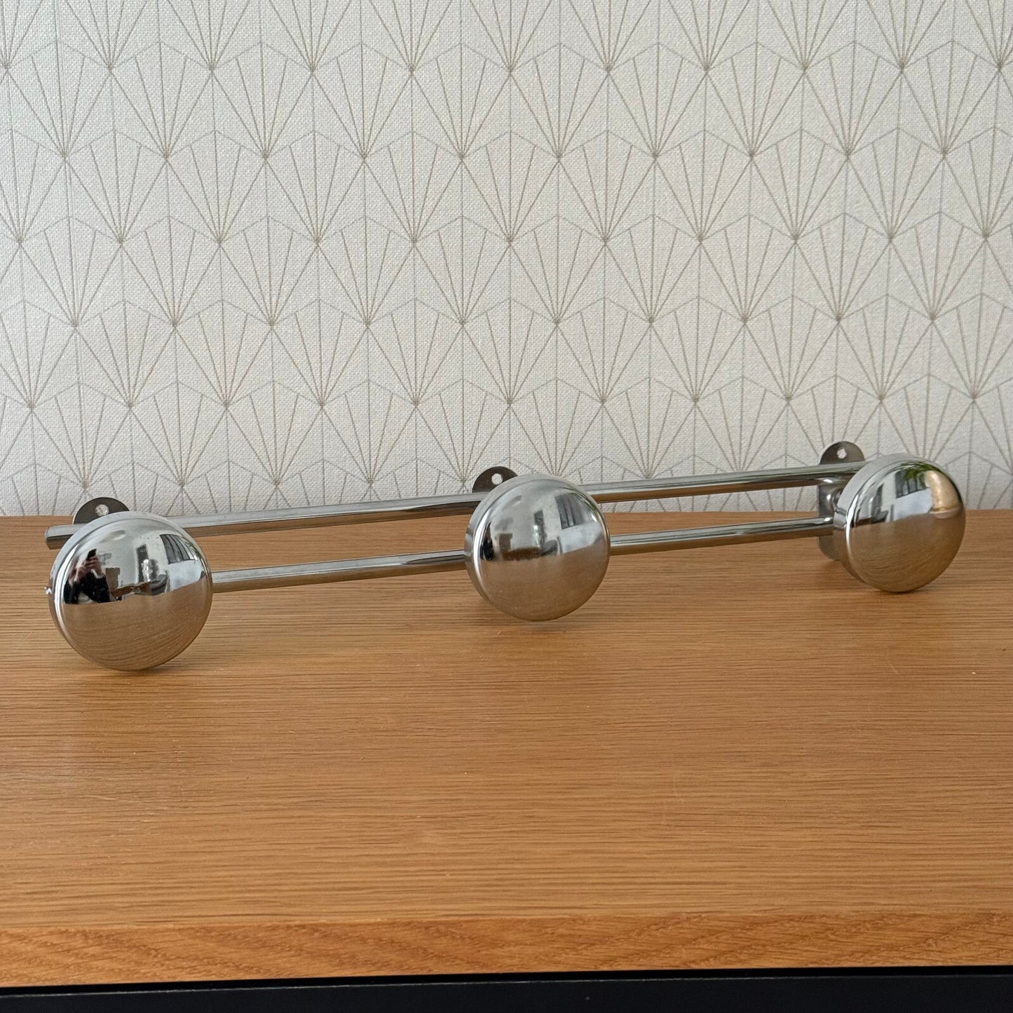 Vintage French Metal 3 Hook Coat Rack/Wall-Mounted Entryway Storage 1804252 Unbranded