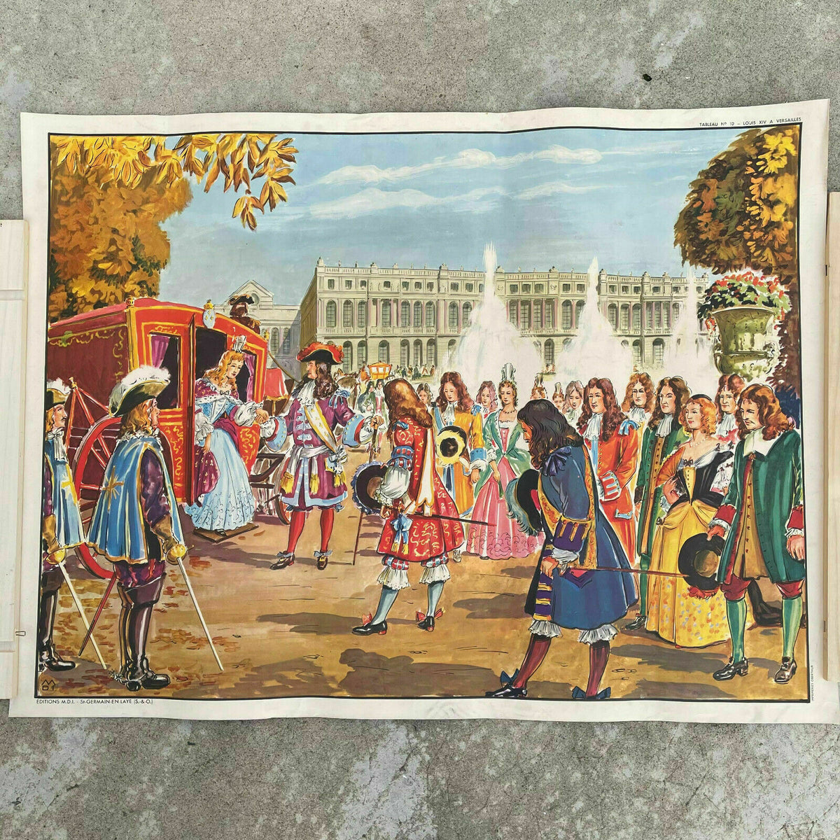 Vintage French School Poster Medieval History Educational Double-Sided 05112122 Fleamarketfrance