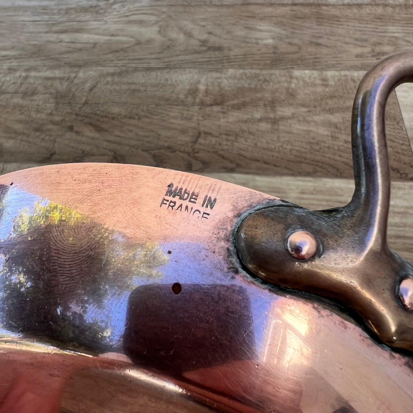 French Copper Gratin Pan Vintage Tinned 7" Round Casserole France 1709226 Fleamarketfrance