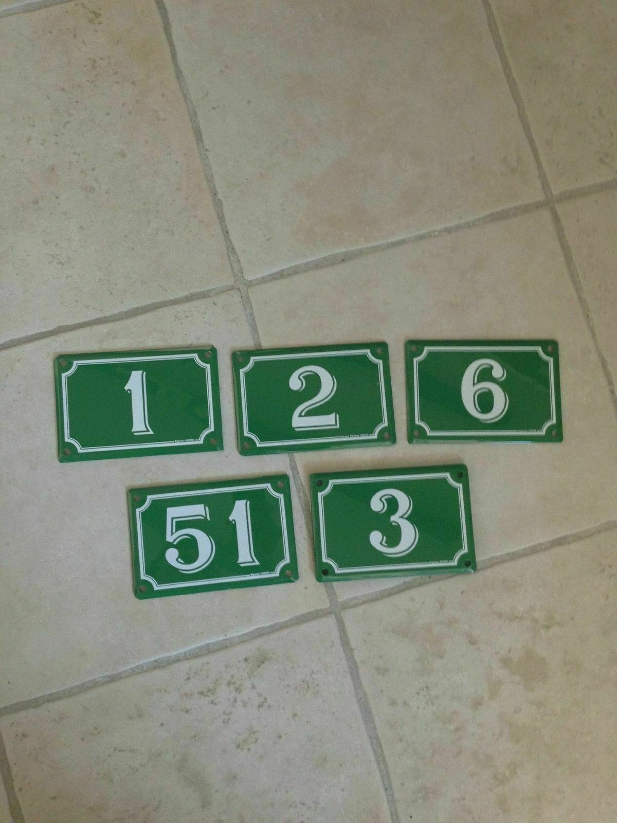 French Enamel House Numbers Green Street Signs Vintage Door Numbers 1 2 6 51 3 Unbranded