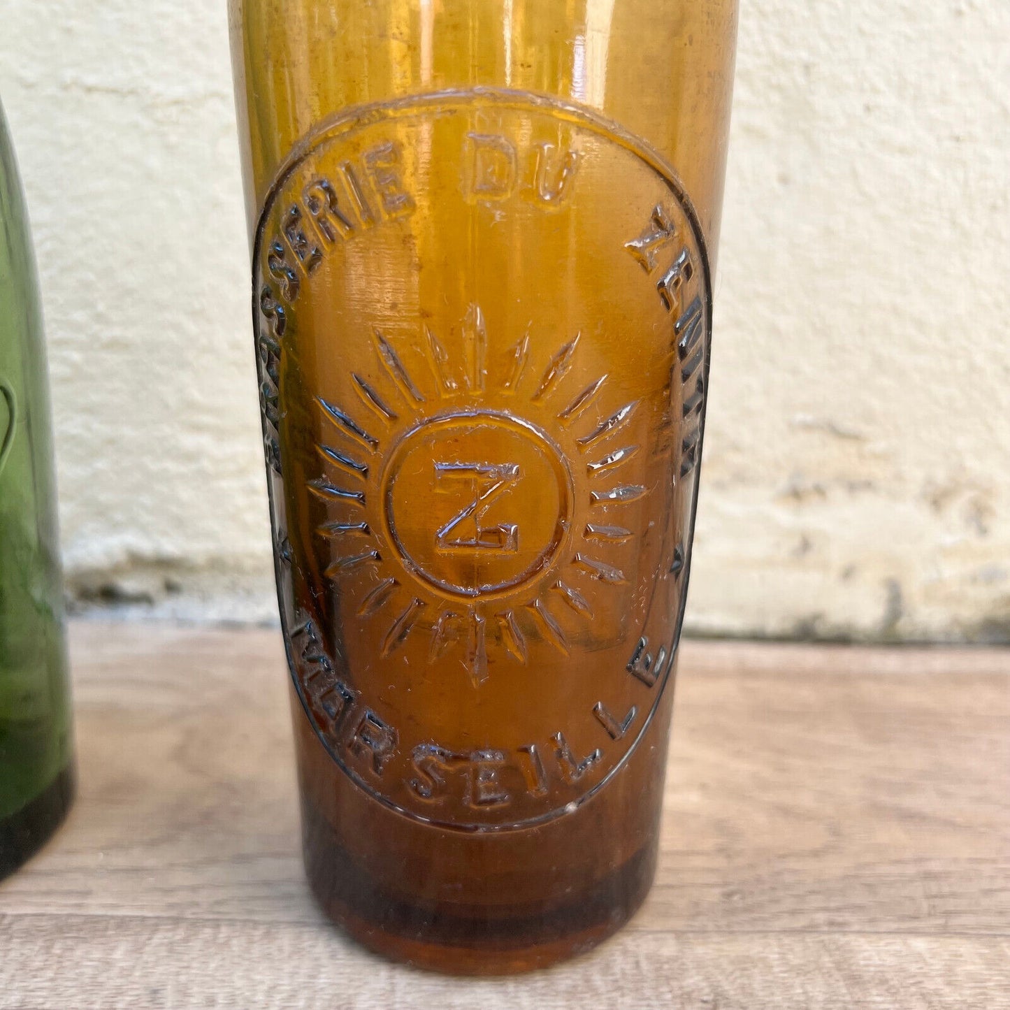 Old French Glass wine water pastis bottle circa 1950 set of 2 07062215 Fleamarketfrance