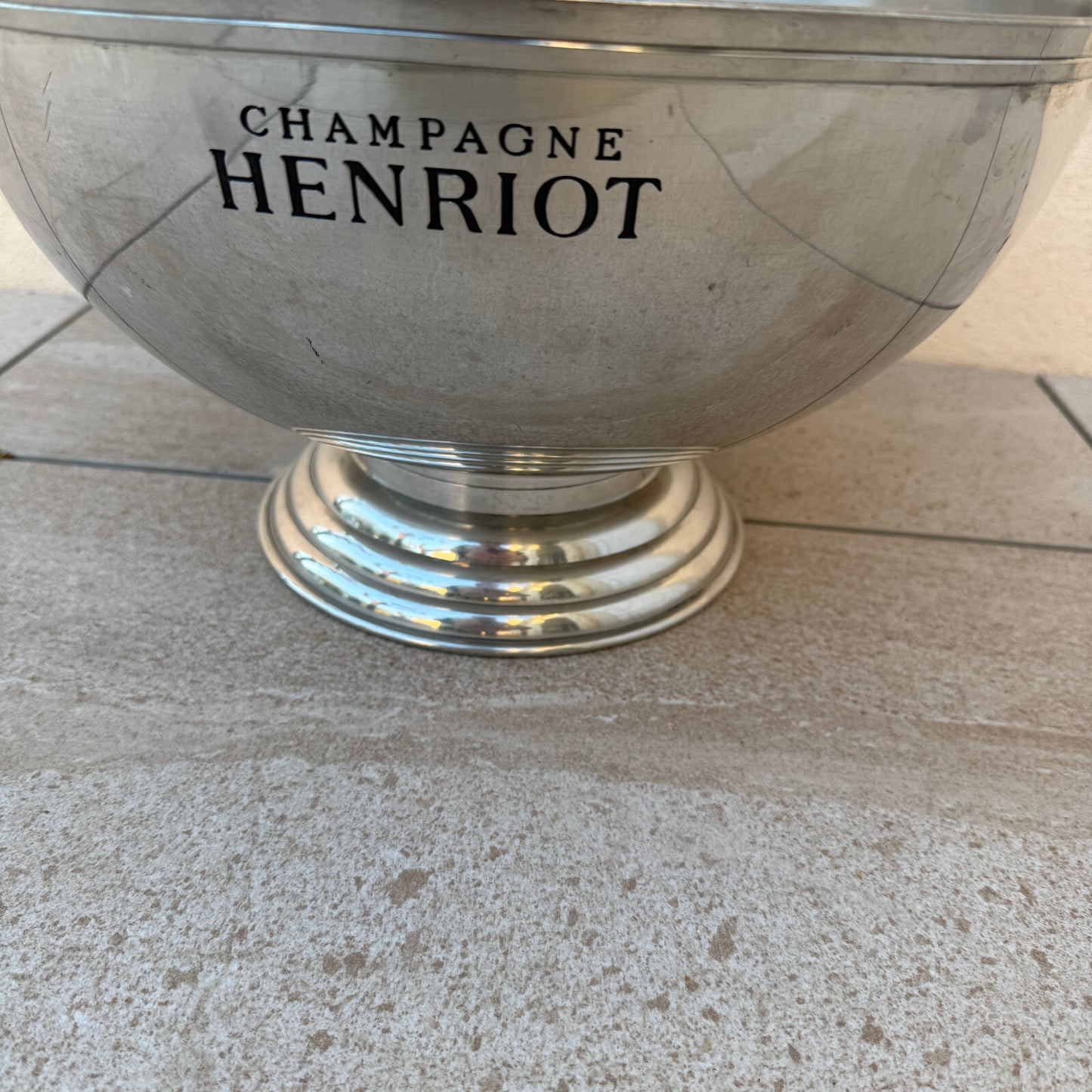 French Champagne Ice Bucket Cooler Basin HENRIOT TIN DOUBLE MAGNUM 2204255
