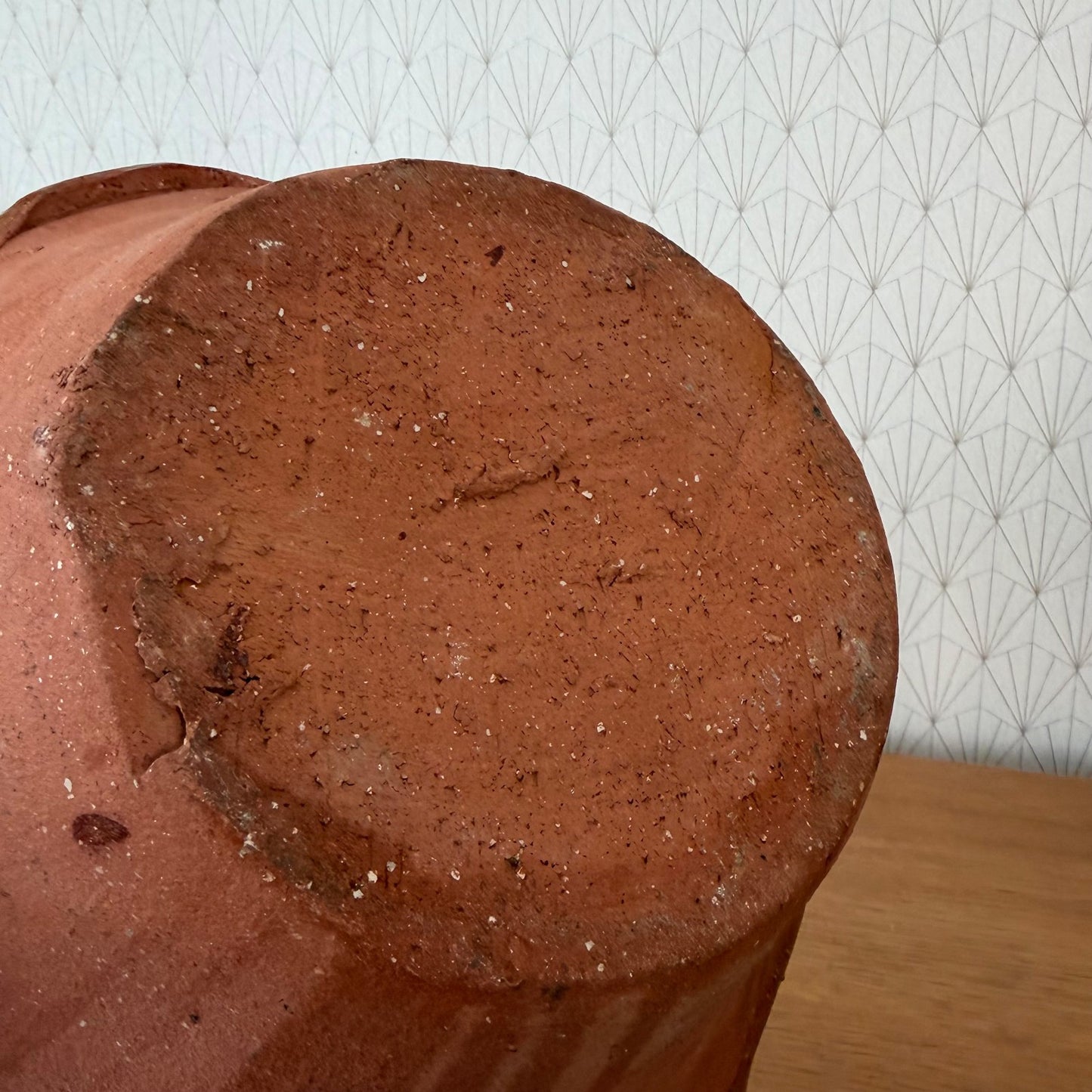 Vintage French Terracotta Glazed Rustic Pottery Mixing Tian 14072614