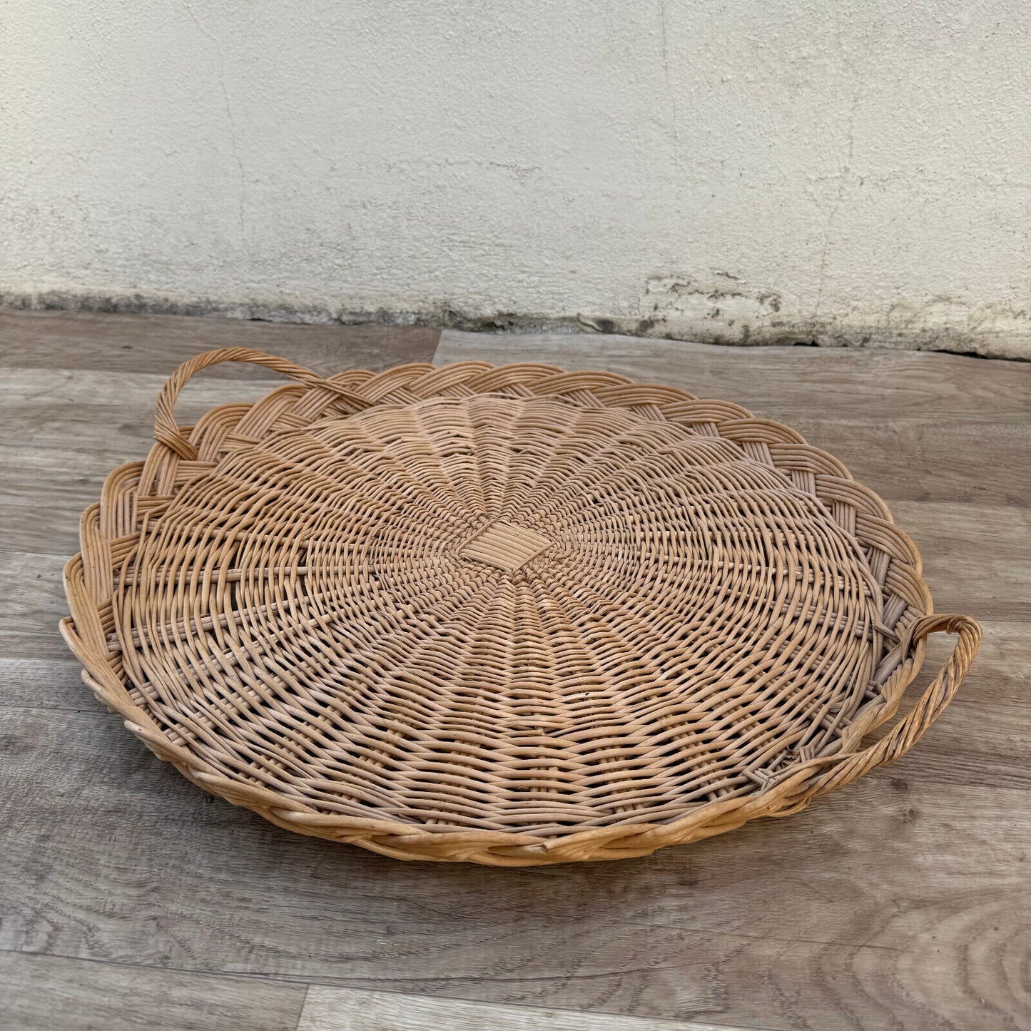 French Wicker Basket Vintage rattan bakery display pastry flowers 03092414 CHIC