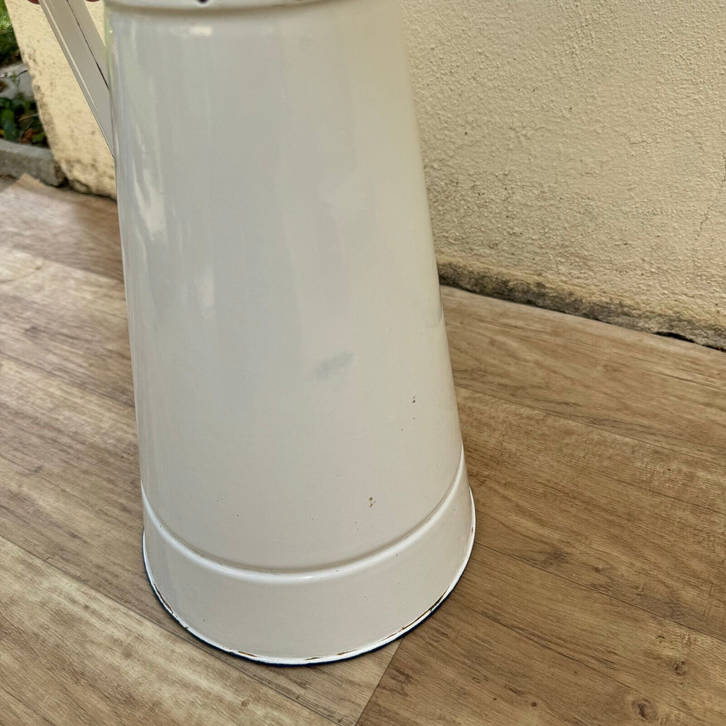 Vintage Enamel pitcher jug water enameled white 29082414 Fleamarketfrance