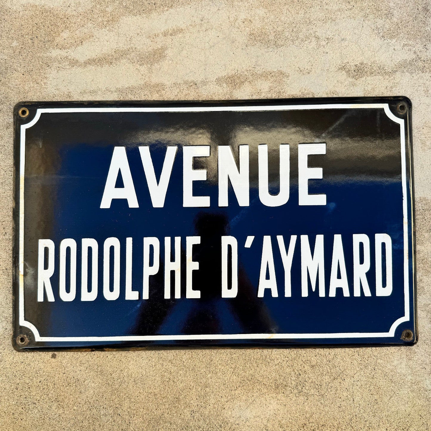 French Street Sign Rodolphe D'Aymard Vintage Blue Enamel Plaque 13042429 Fleamarketfrance