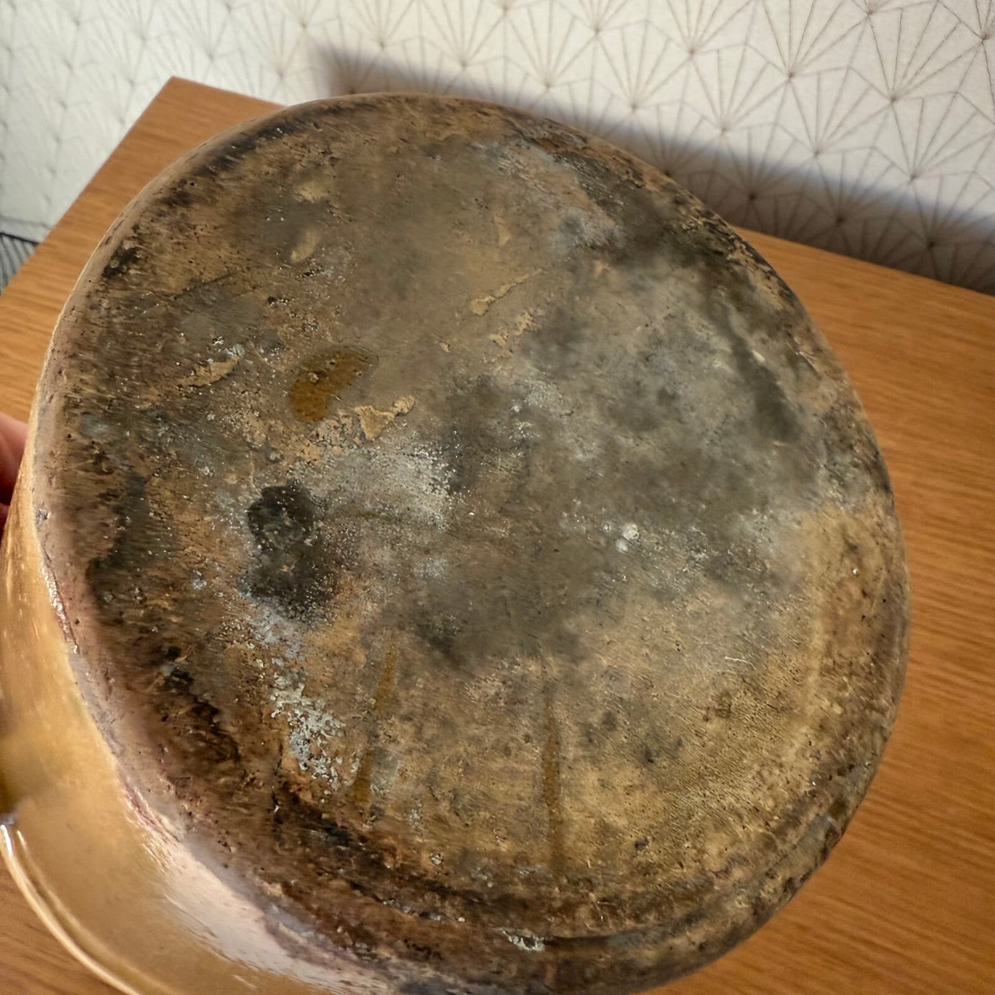 Handmade Glazed Yellow Antique French Confit Jam Pot Small Terracotta 1904257