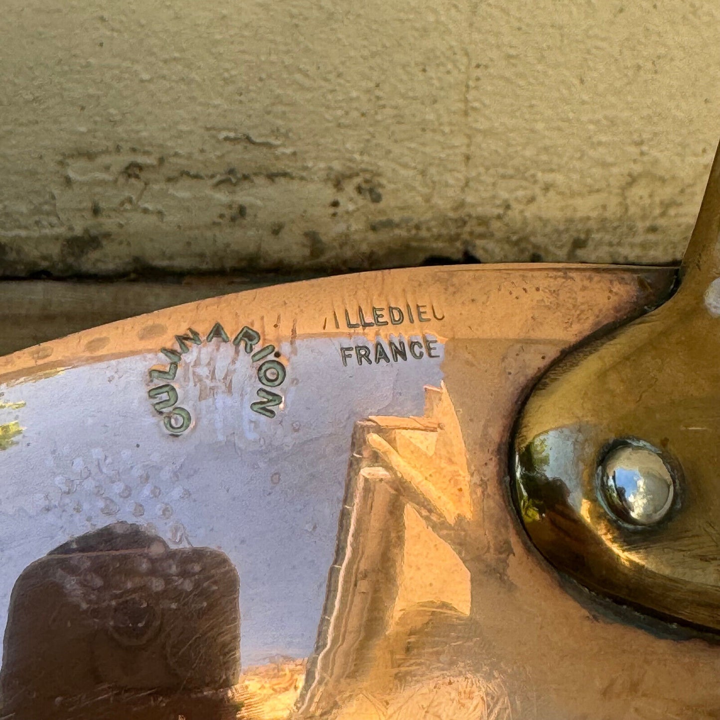 Vintage pan VILLEDIEU French COPPER lining 0408248 - Fleamarketfrance