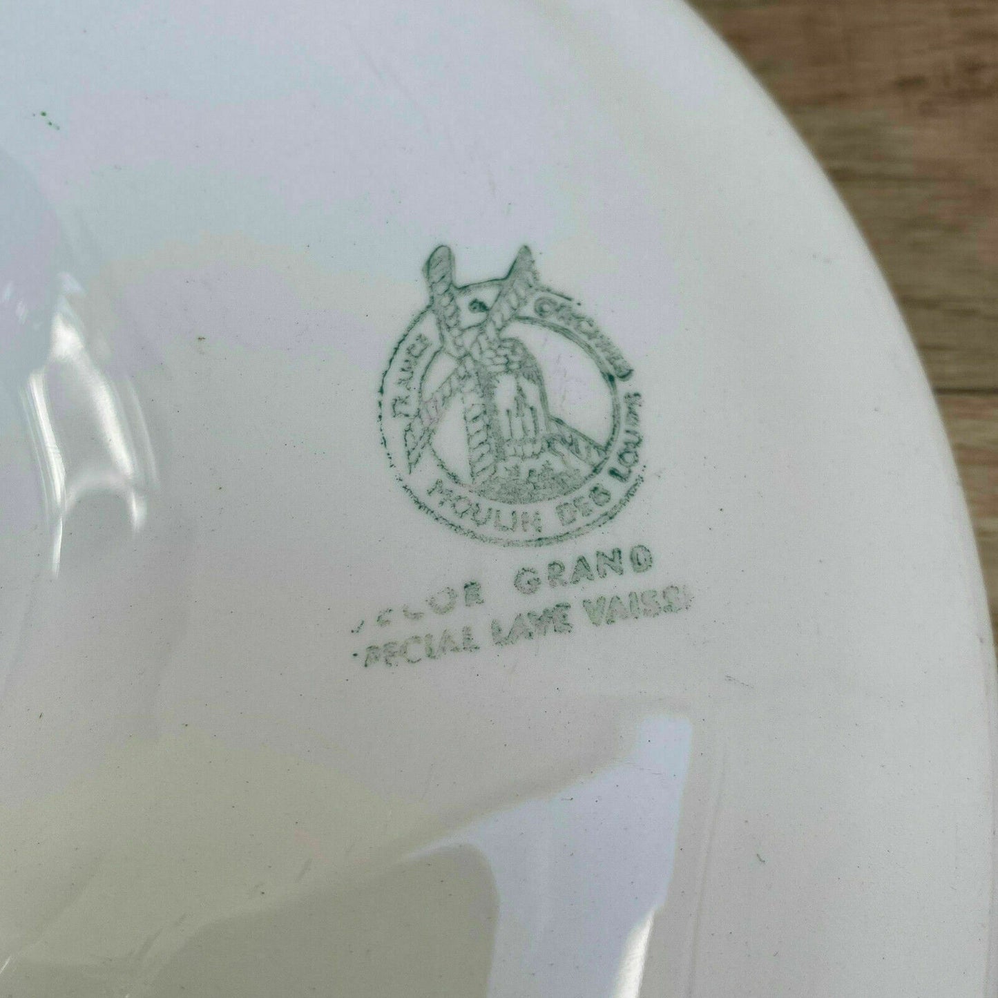 Vintage French Oyster Plate Moulin Des Loups France green 1606202 moulin des loups
