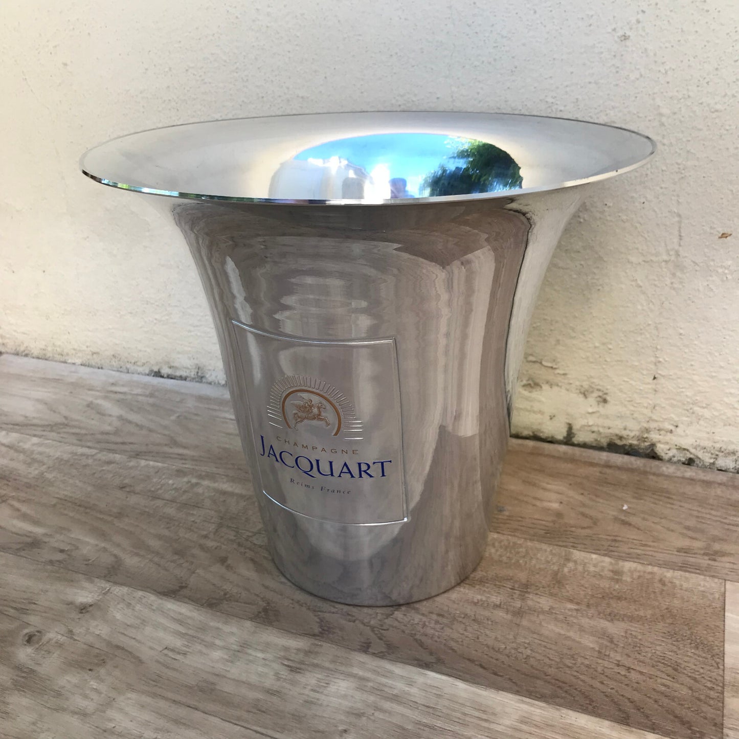 French Champagne Ice Bucket Jacquart Cooler Clear Glass Vintage 2811222 Jacquart